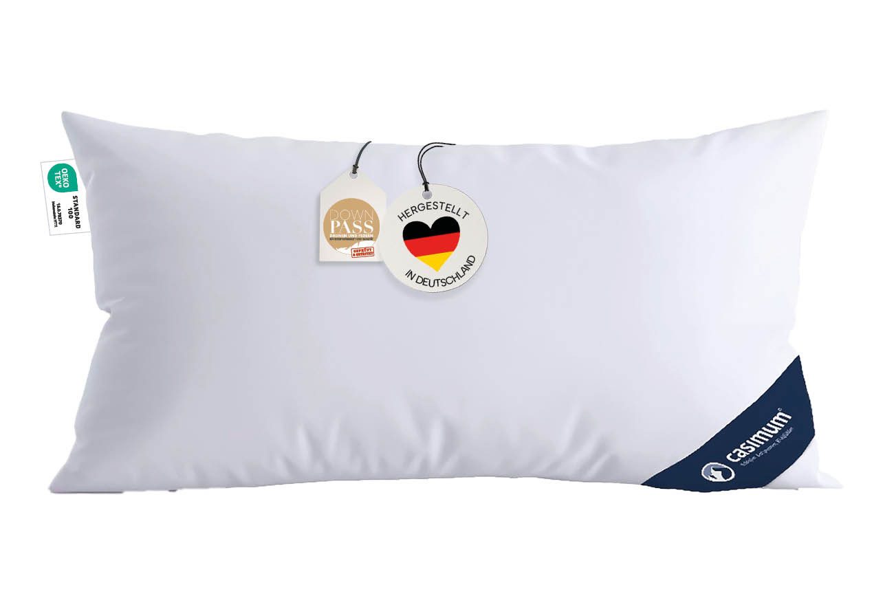 casimum 3-Kammer-Kopfkissen LUXUS Daunenkissen 80x80, Kopfkissen günstig online kaufen