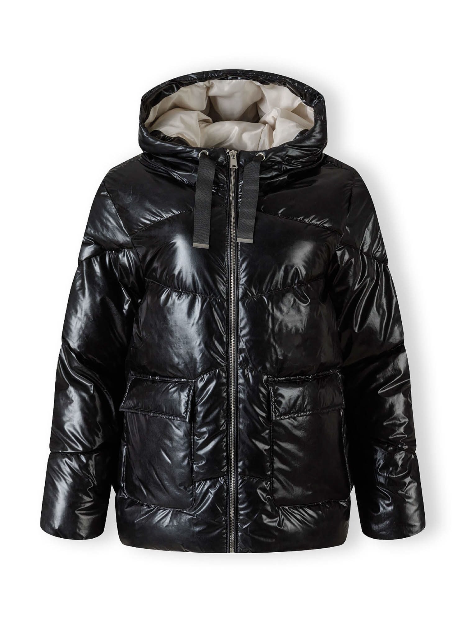 Respect Winterjacke Kurze Steppjacke mit Kapuze und Druckknopftaschen (XS-X günstig online kaufen