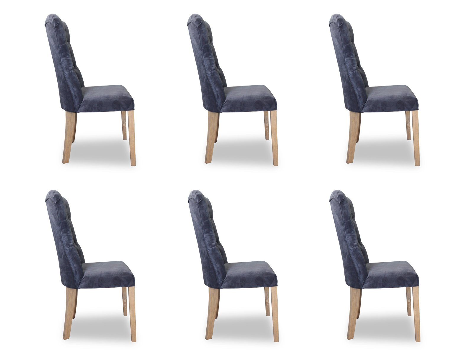 JVmoebel Stuhl, 6x Stühle Stuhl Polster Design Chesterfield Garnitur Sessel Komplett Set Ashley | Stühle