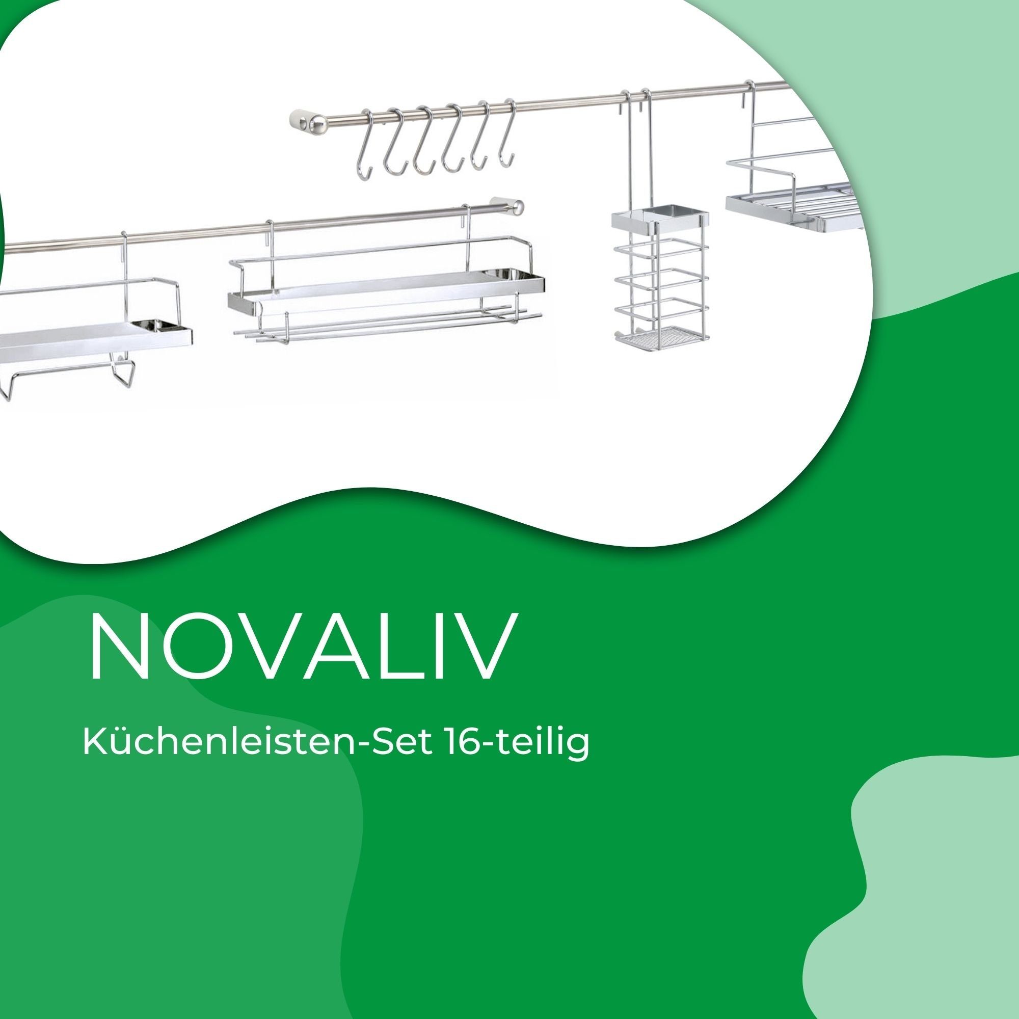 Küchenorganizer-Set Küchenleisten-Set (16-teilig) -, (1-tlg), Novaliv