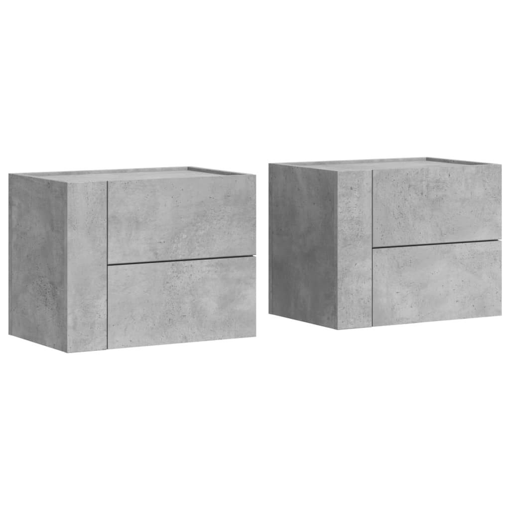 Nachttisch Wand-Nachttische 2 Stk Betongrau 45x30x35 cm
