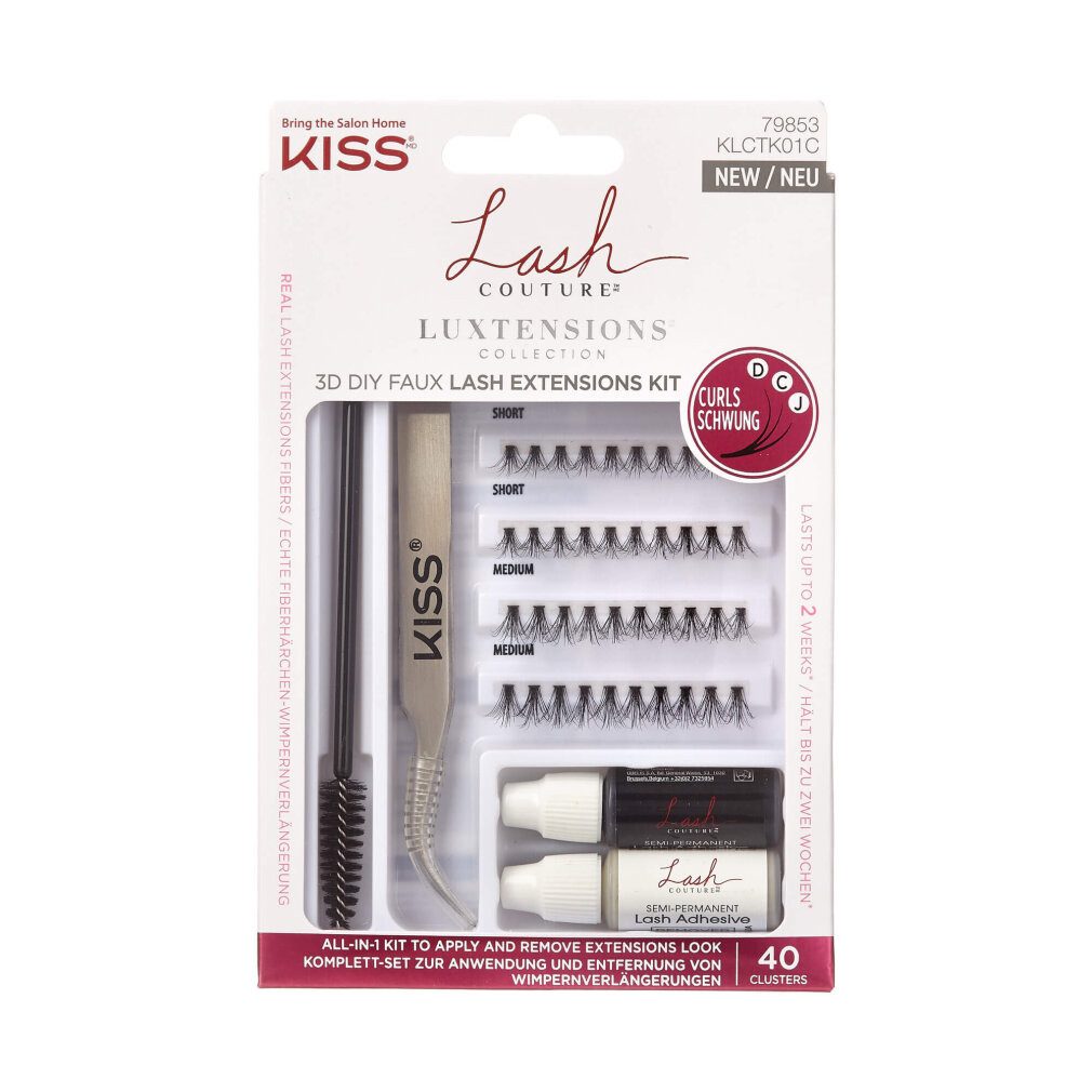 Kiss Einzelwimpern Lash Couture LuXtensions 3D Wimpernverlängerungs-Set mit Büscheln