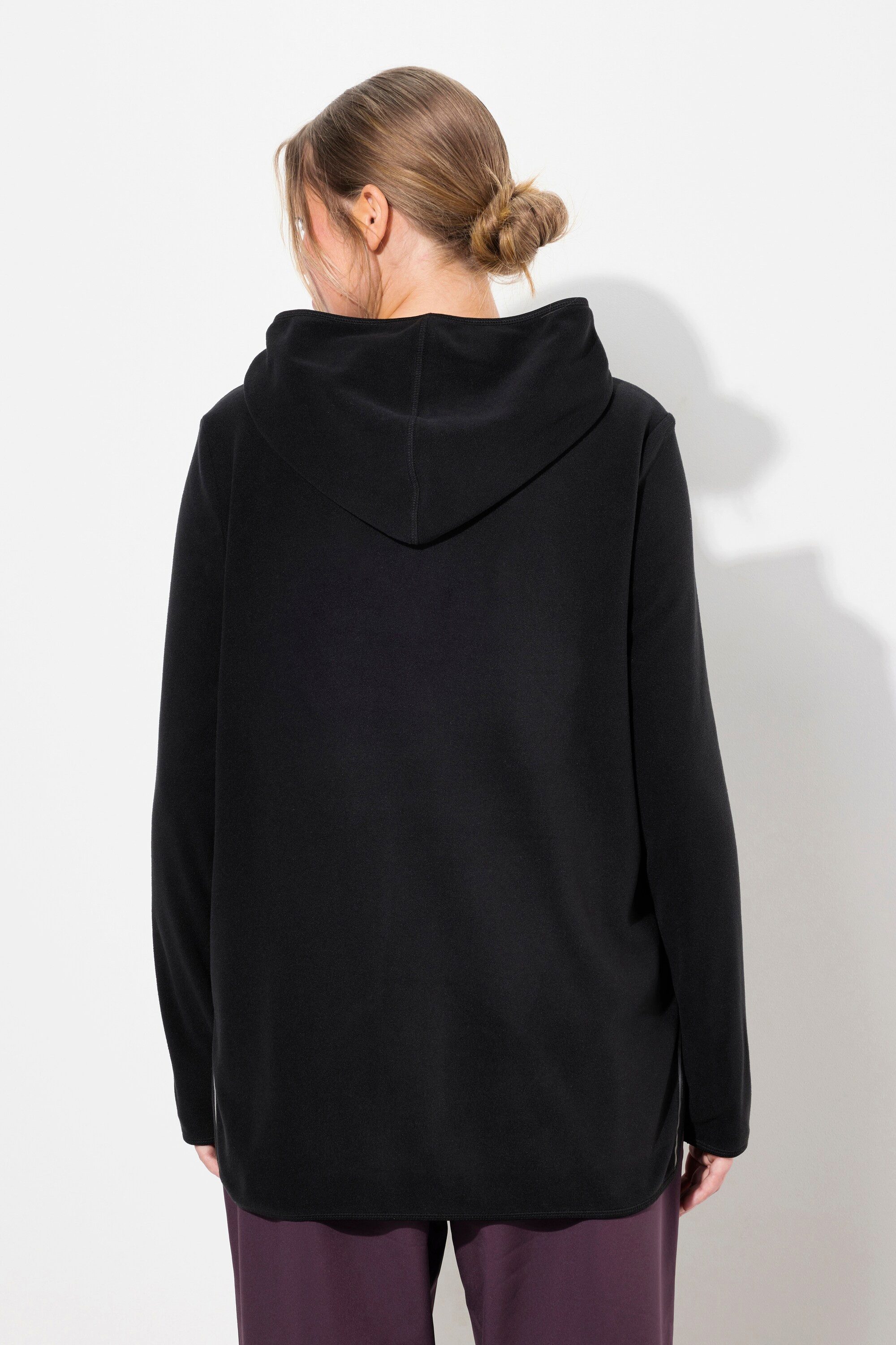 Ulla Popken Sweatshirt Fleece-Troyer kurz Oversized Kapuze Langarm – Bild 3 von 4