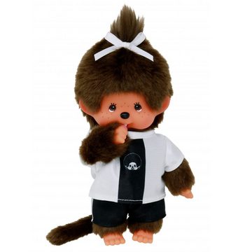 Monchhichi Plüschfigur Mädchen im Fußball-Trikot 20 cm Monchhichi Puppe mit einem Zöpfchen