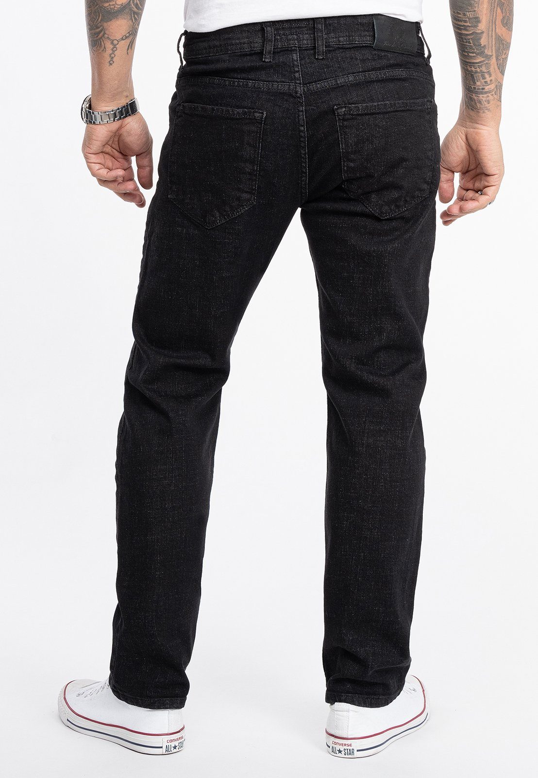 Rock Creek Jeans Regular-fit-Jeans Herren Stonewashed Schwarz RC-2277