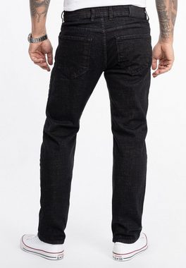 Rock Creek Regular-fit-Jeans Herren Jeans Stonewashed Schwarz RC-2277