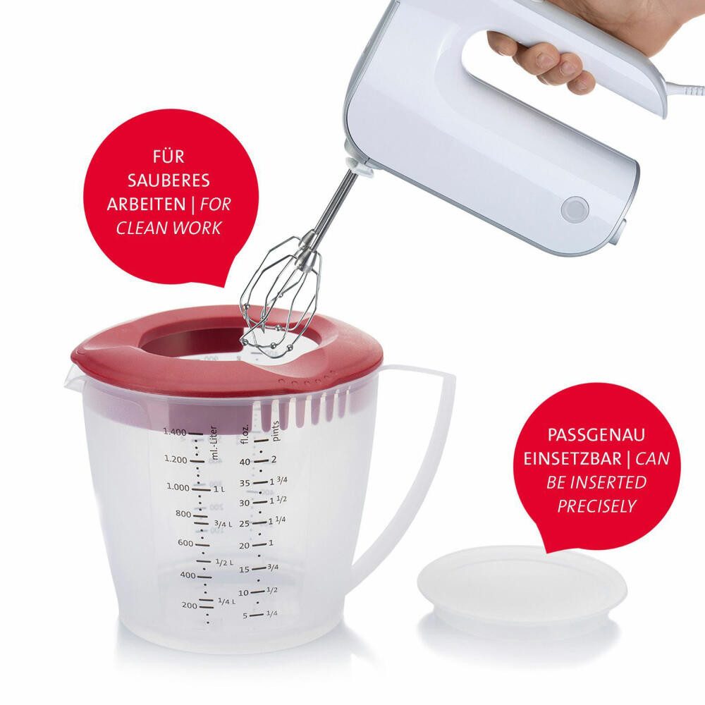 WESTMARK Rührschüssel mit Spritzschutz, Deckel und Ausgießer, Kunststoff, Füllvolumen: 1,4, PP