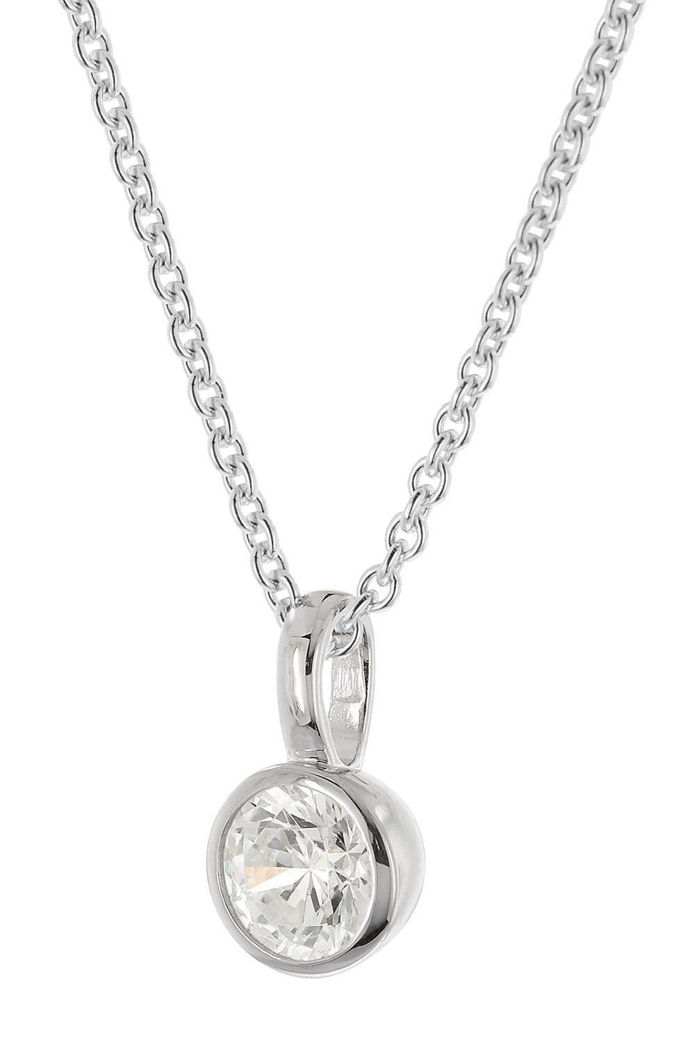 Kette mit Anhänger Damen-925 Silber Rhodiniert mit Zirkonia-Anhänger