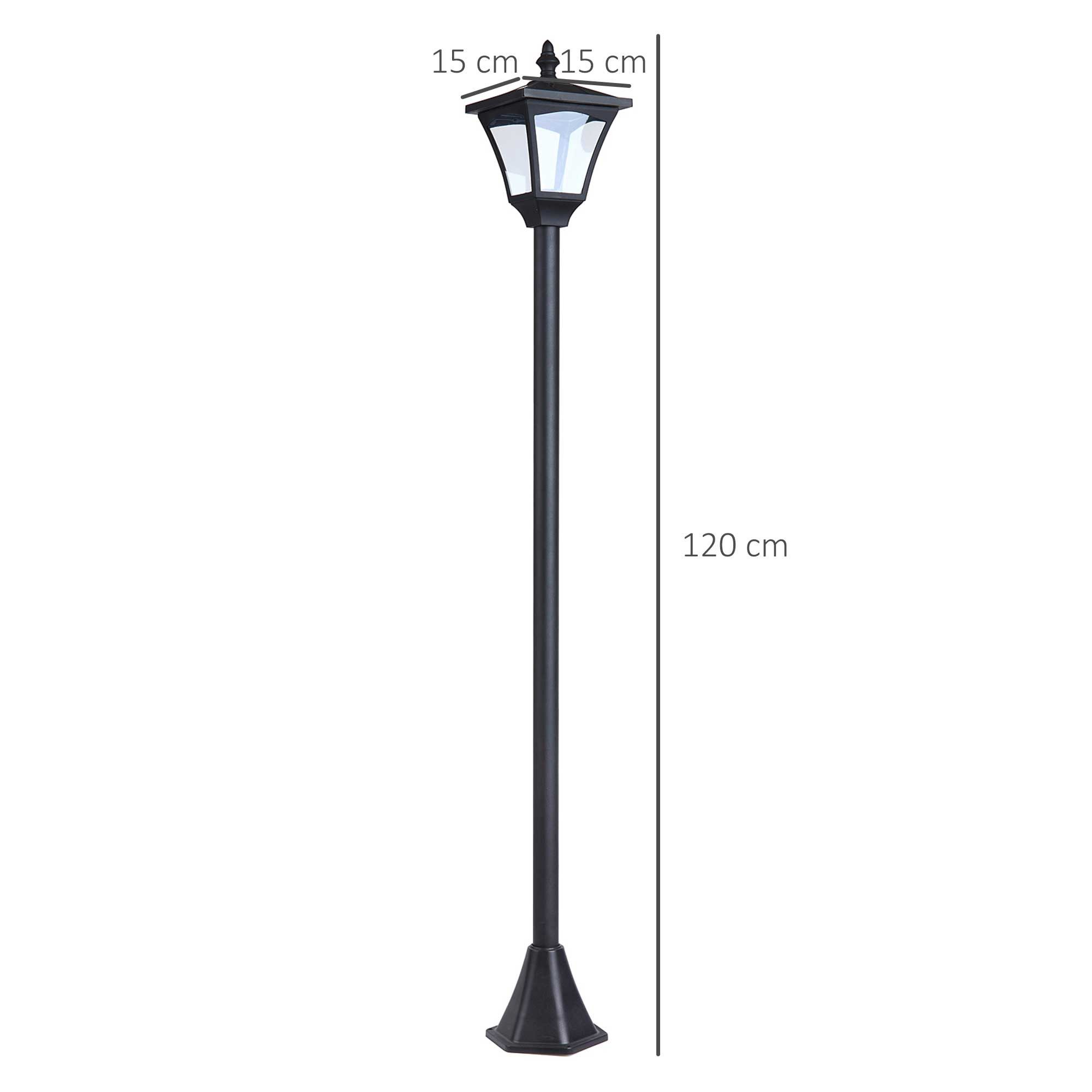 FELIXLEO LED Solarleuchte Solar Gartenlaterne LED 10 Lumen Schwarz 15x15x120cm