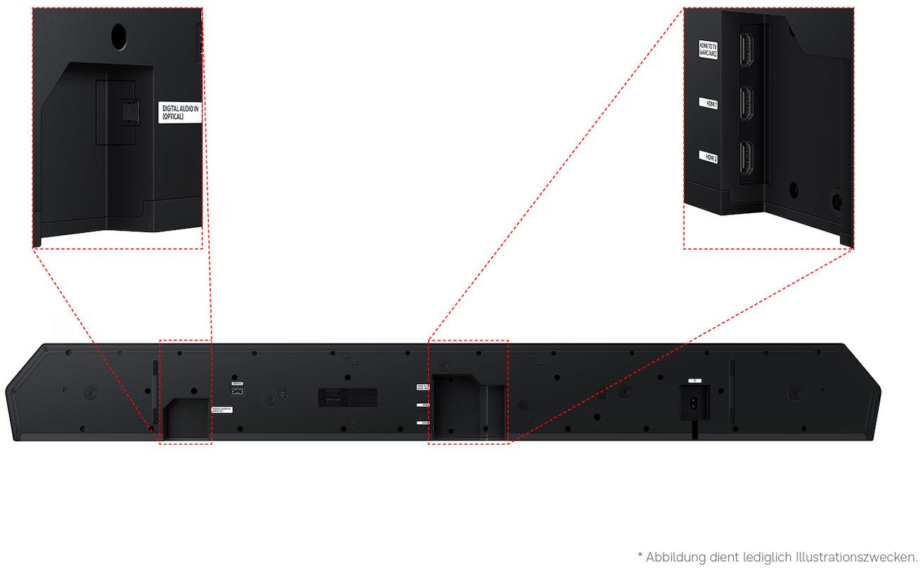 Samsung HW-Q995GH Soundbar 11.1.4 (Bluetooth, WLAN (WiFi), 80 W, 11.1.4-Kanal Surround-Sound, Kabelloser 8"-Dual-Subwoofer, Dolby Atmos)