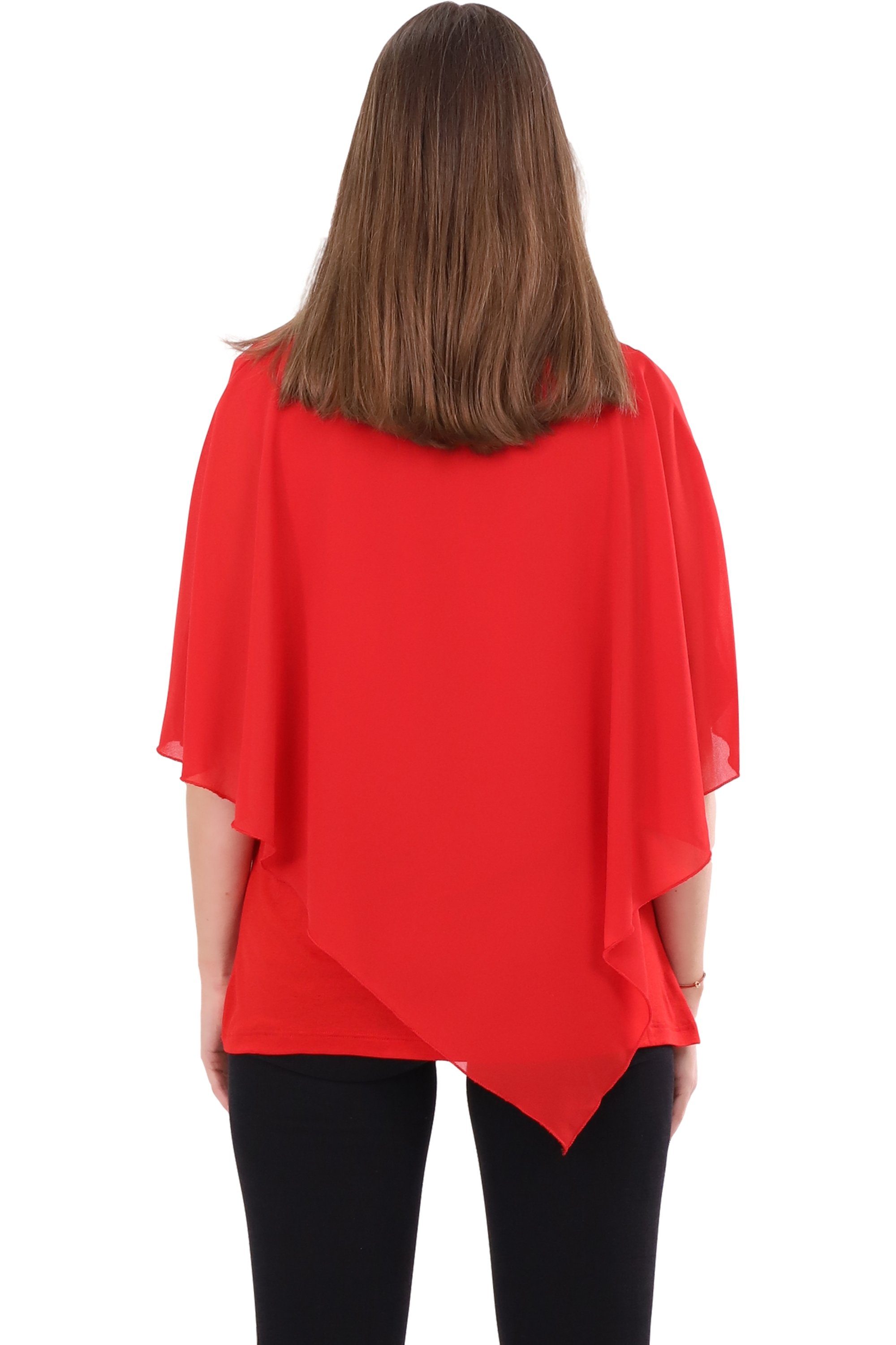 malito more than fashion Chiffonbluse malito Damen Chiffonbluse asymmetrisch 10732 Schlupfbluse Blusenshirt asymmetrisch geschnitten Einheitsgröße – Bild 4 von 5