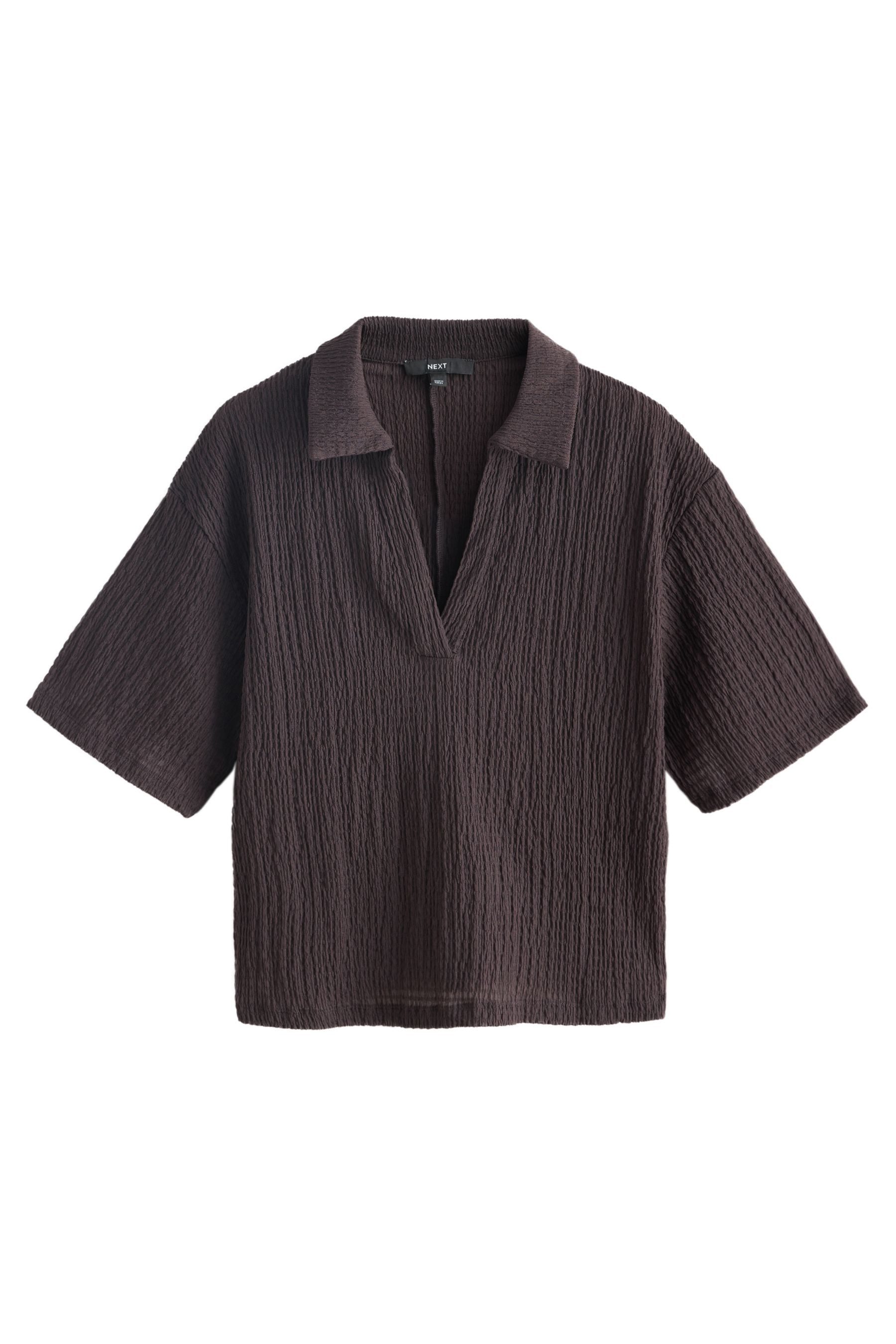 Next Poloshirt Kurzärmeliges, kastiges Polooberteil mit Struktur (1-tlg)