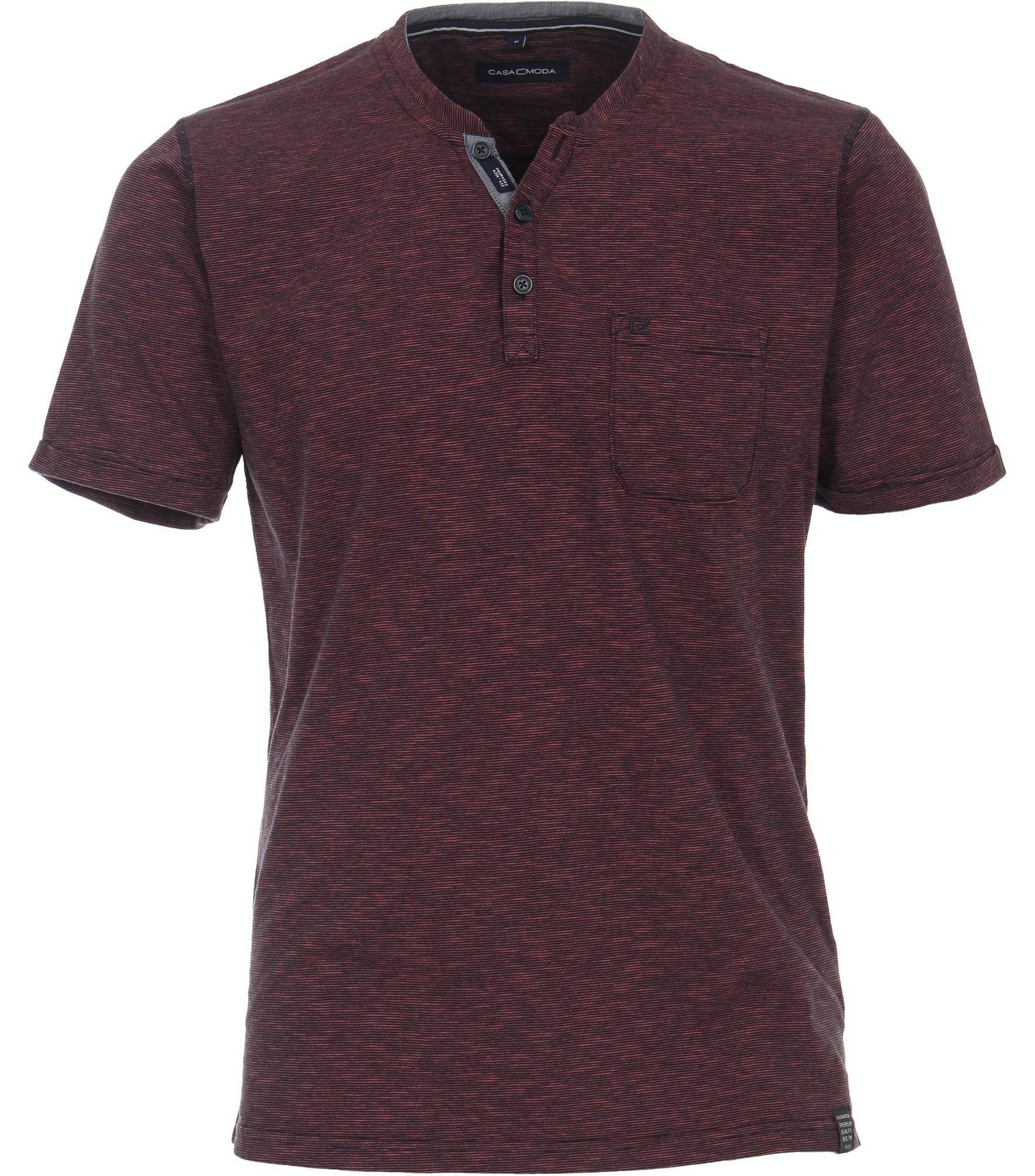 CASAMODA T-Shirt 933995200 Henley-Ausschnitt Rot (411)