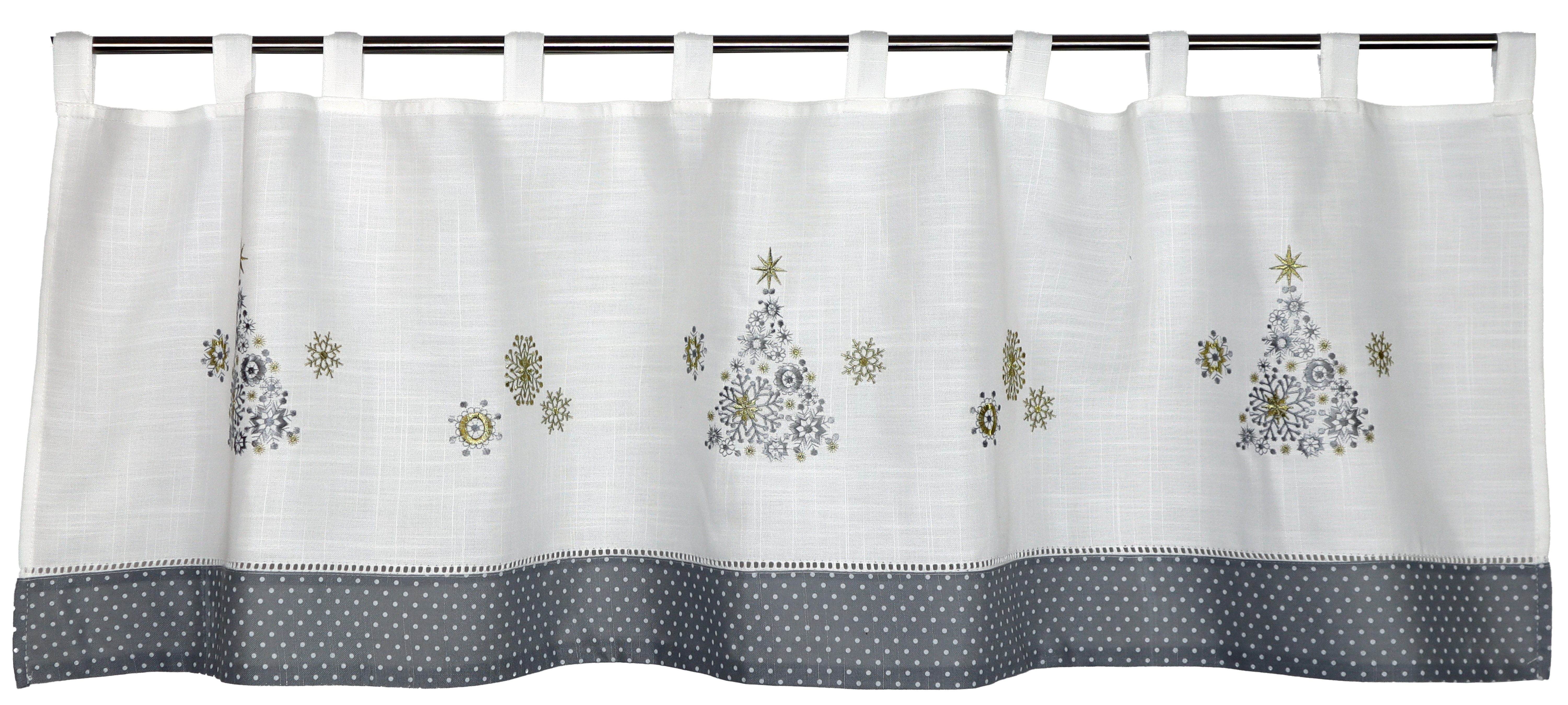 EXPERIENCE Scheibengardine Bistrogardine 48x140 cm Weihnachten mit Schlaufenband, halbtransparent
