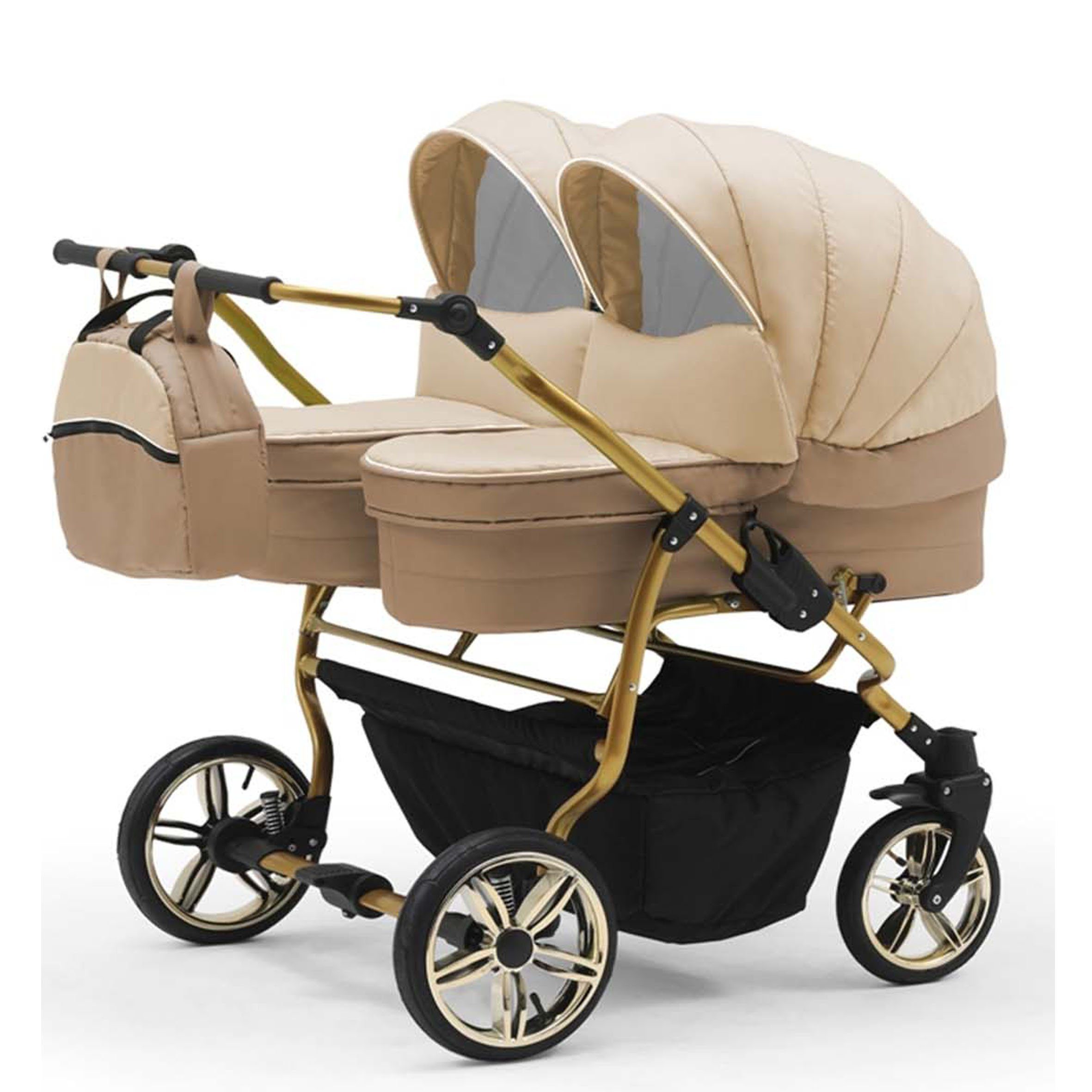 Zwillingswagen Duet Lux Gold 2 in 1 inkl. Sportsitze in 20 Farben