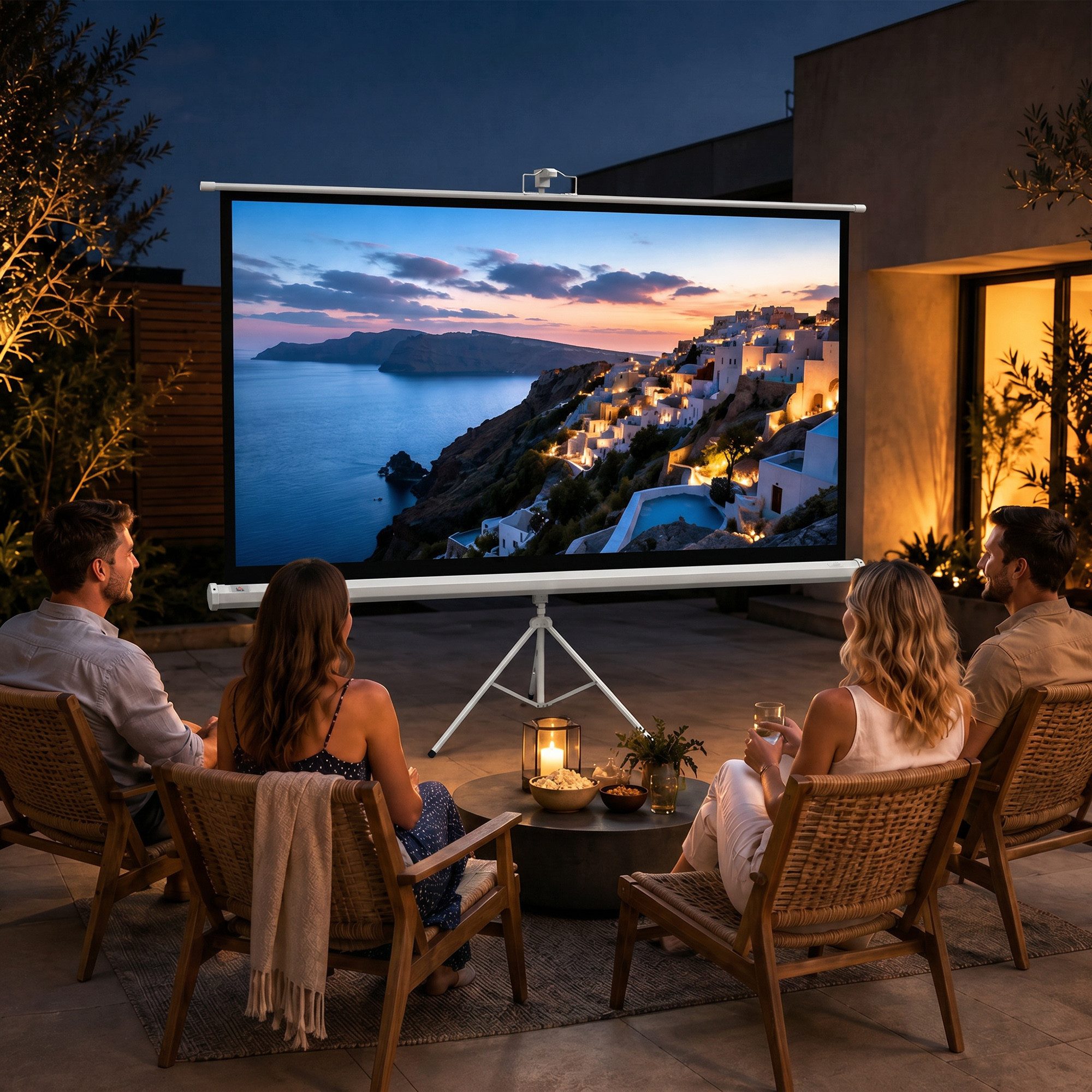 HOMCOM Leinwand mit Stativ, 186 x 105 cm, 84 Zoll, 16:9 HD 4K, mit Stativ, faltbar, 16:9 Seitenverhältnis