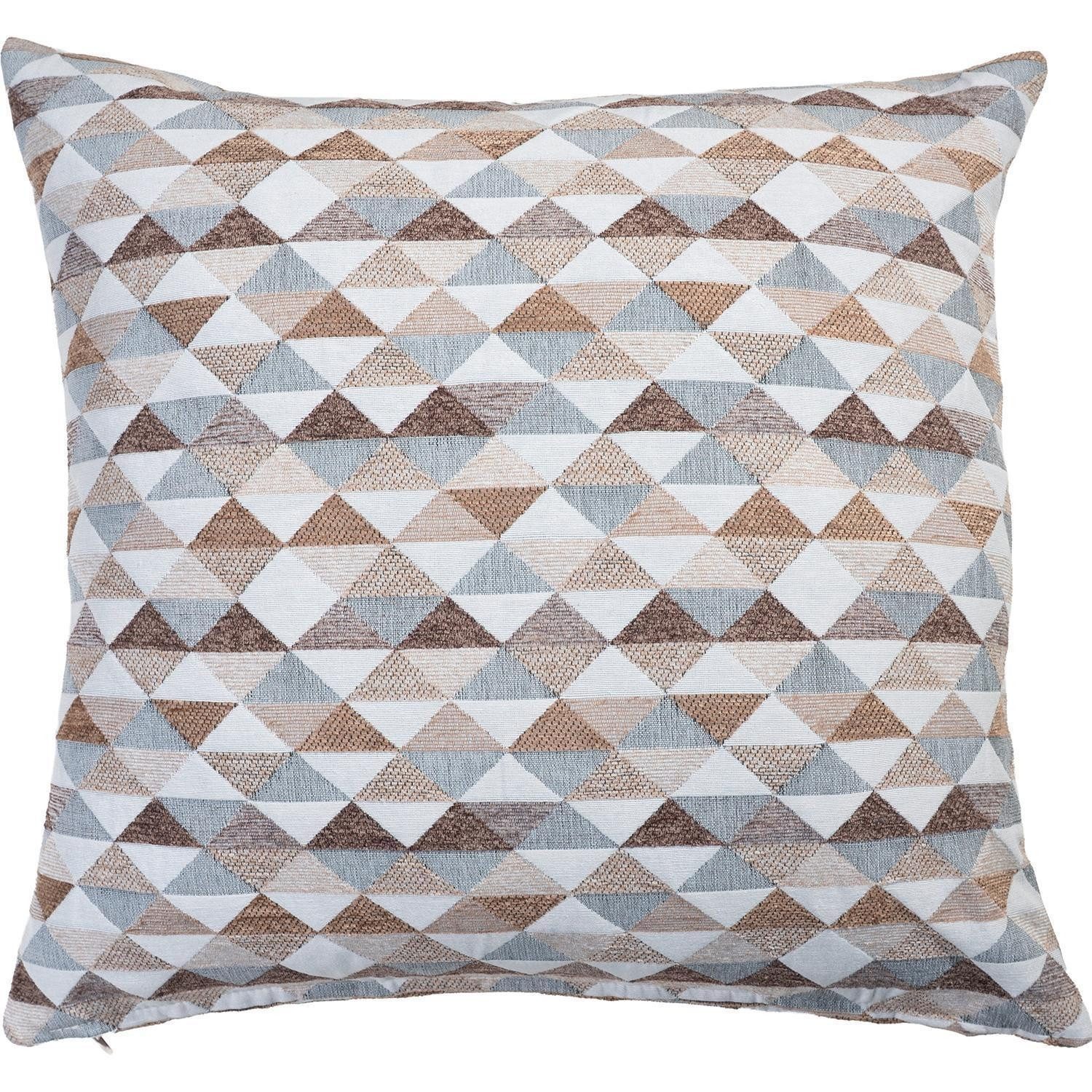Kissenhülle MEO, B 40 cm x L 40 cm, Weiß, Braun, Grau, (1 Stück), aus Mischgewebe, mit Dreiecksmuster