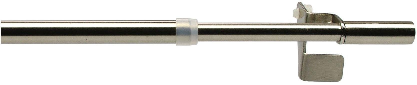 Scheibenstange Press-Fix, Liedeco, Ø 12 mm, 1-läufig, ausziehbar, ohne Bohren, geklemmt edelstahlfarben
