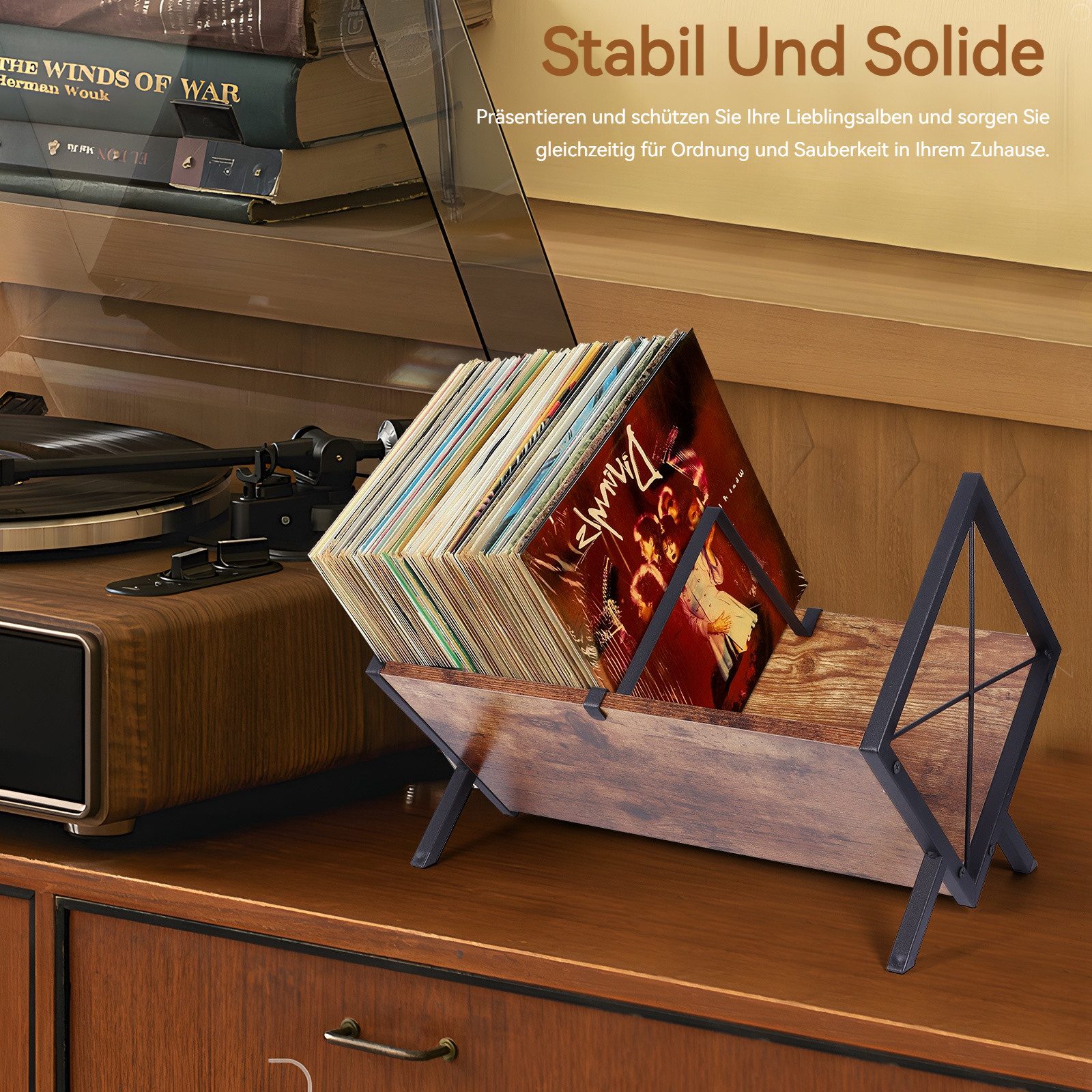 BlingBin Plattenständer Schallplatten Aufbewahrung, 80 LPs Schallplattenstä günstig online kaufen