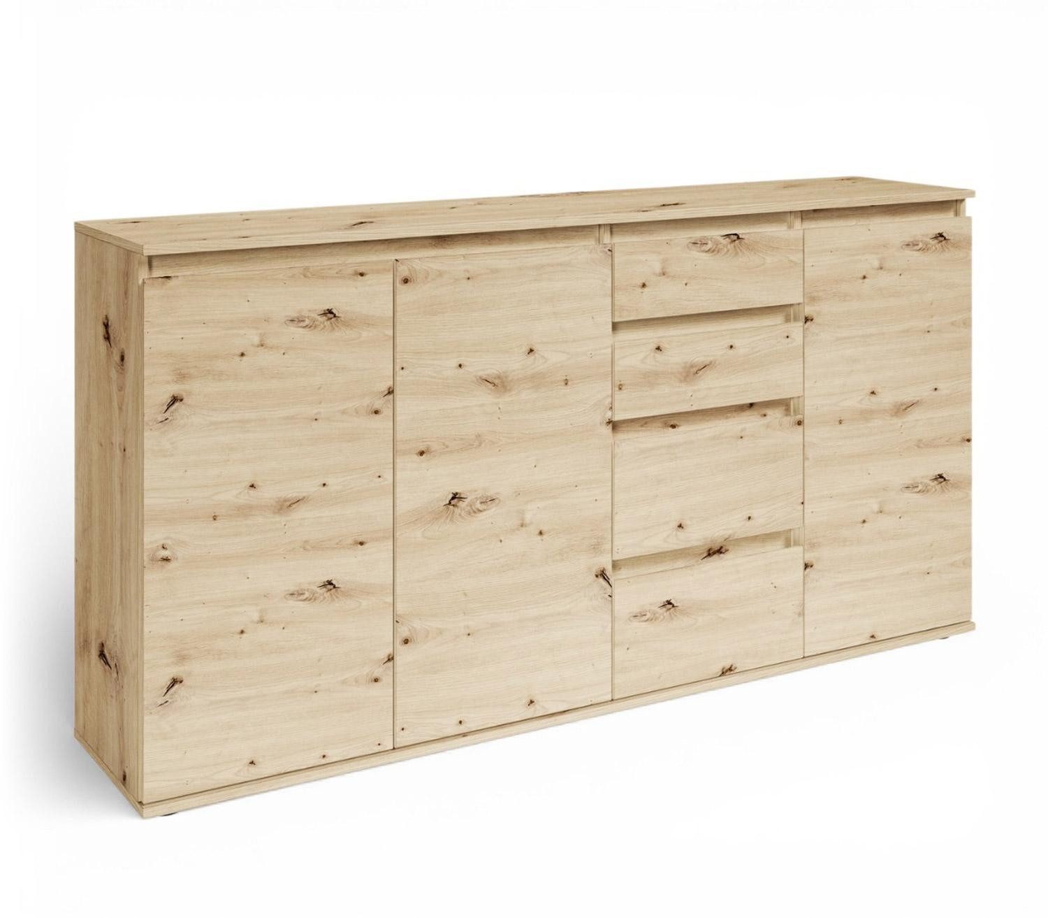 Bega Consult Sideboard BREST, Artisan Eiche Dekor, 3 Türen, 4 Schubladen, B 160 x H 84 x T 35 cm