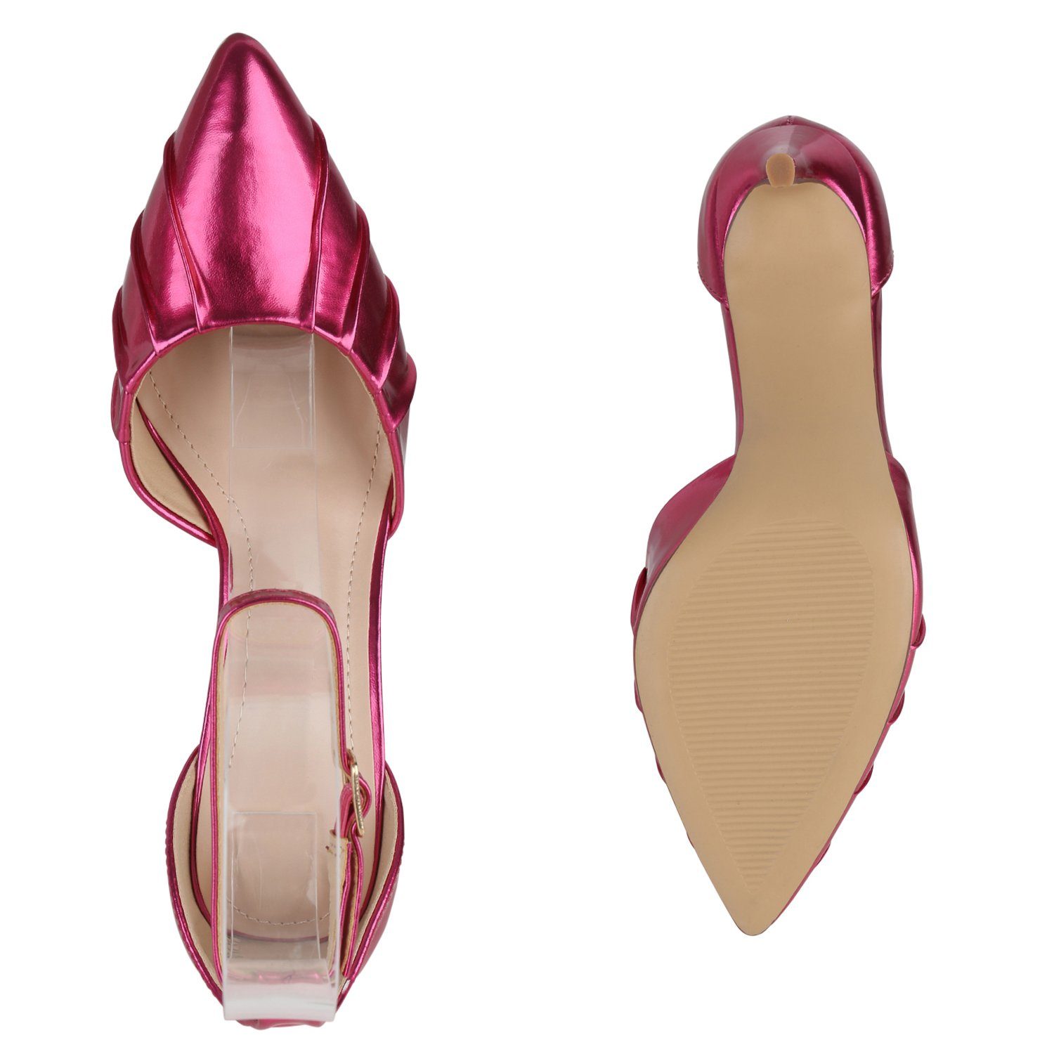 840464 Fuchsia Metallic Pumps Schuhe VAN HILL