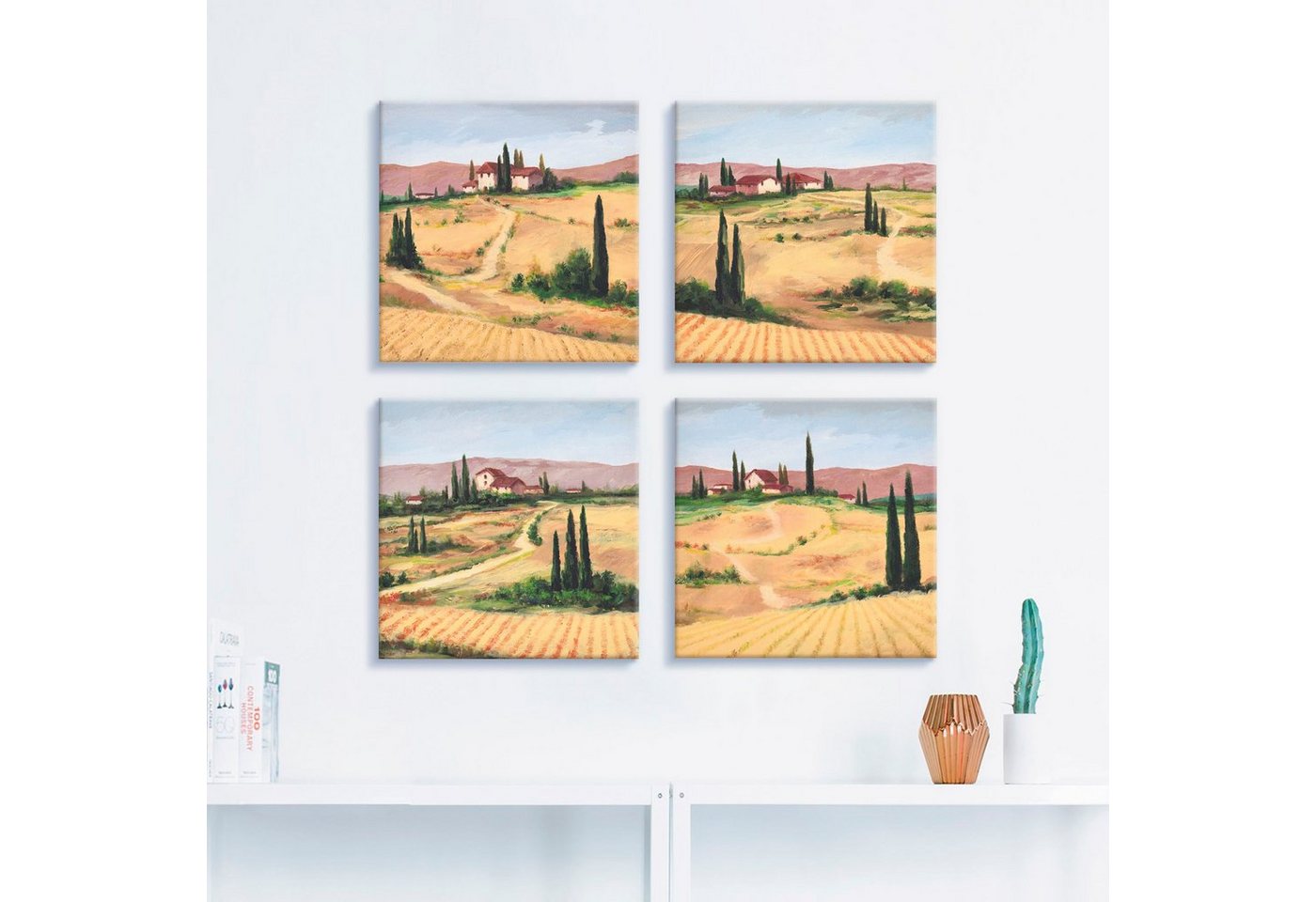 Artland Leinwandbild »Die toskanische Landschaften«, Europa (4 Stück)-HomeTrends