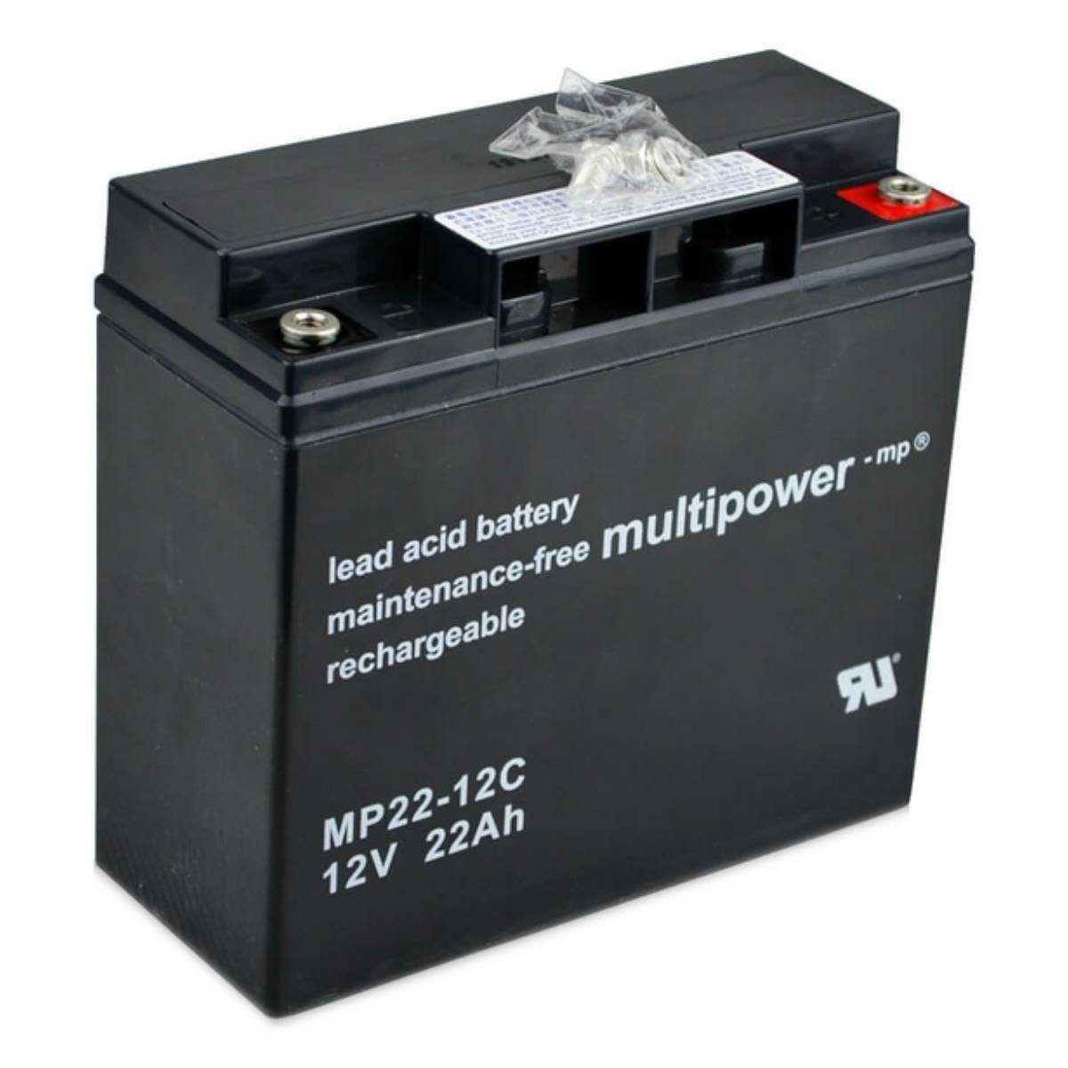 Multipower MP22-12C AGM Batterie 22Ah 12V Akku Rollstuhl Elektro Mobil Senioren Batterie, (12 V V)