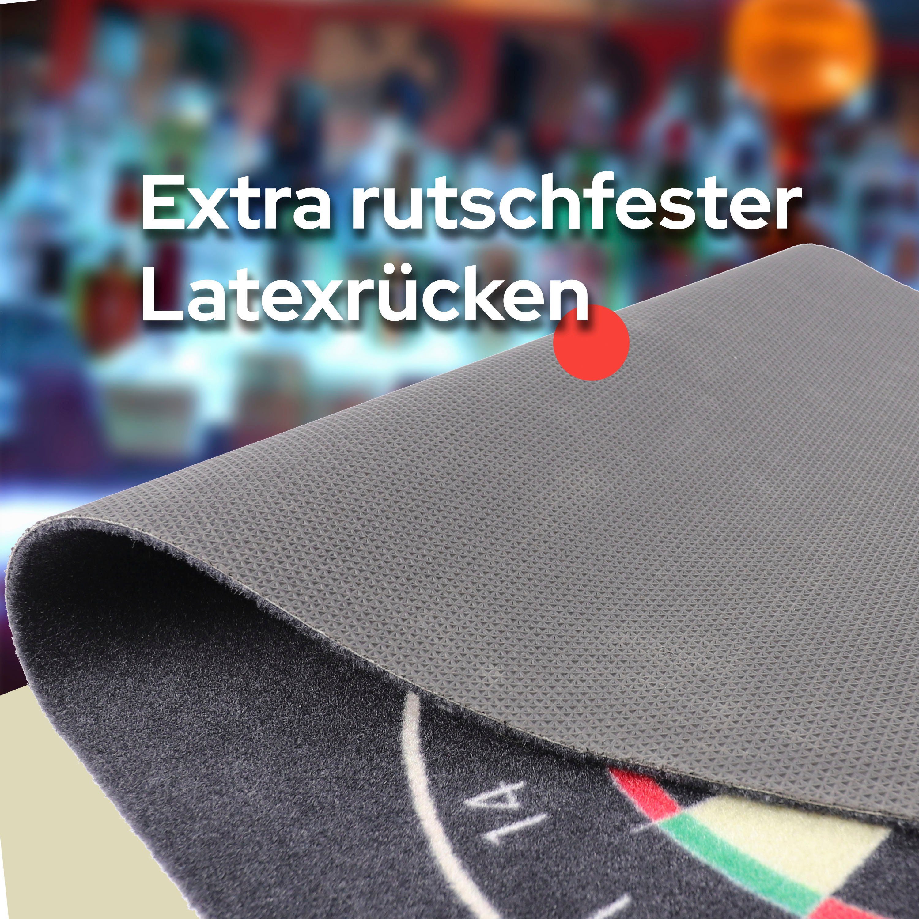 Dartmatte schwarz 237 cm, rutschhemmend offiziellem DART, mit 5 Teppich Höhe: Primaflor-Ideen Textil, rechteckig, mm, in Spielabstand