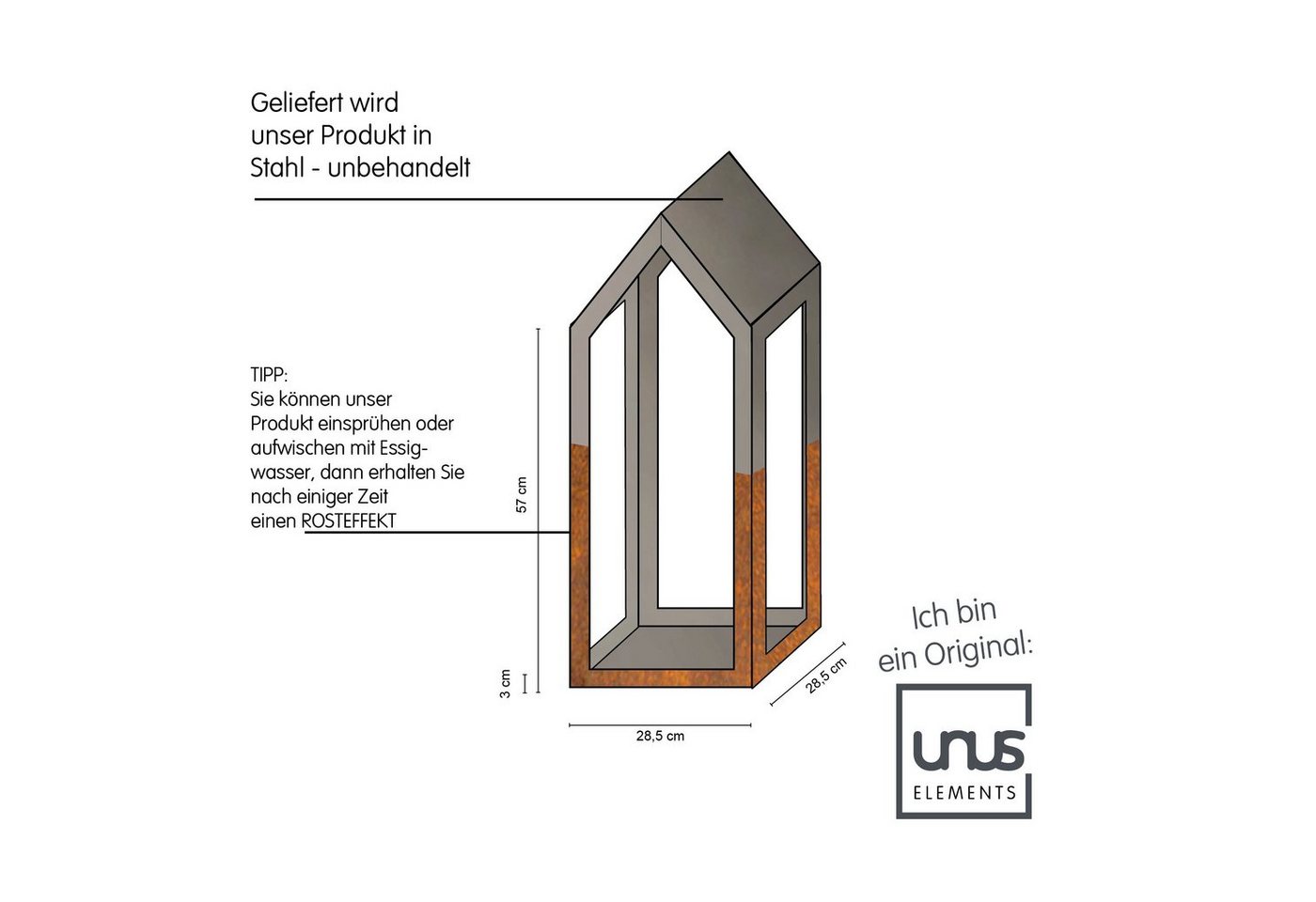 Thumbnail - UNUS ELEMENTS Gartenzaun Laterne, (1-St)