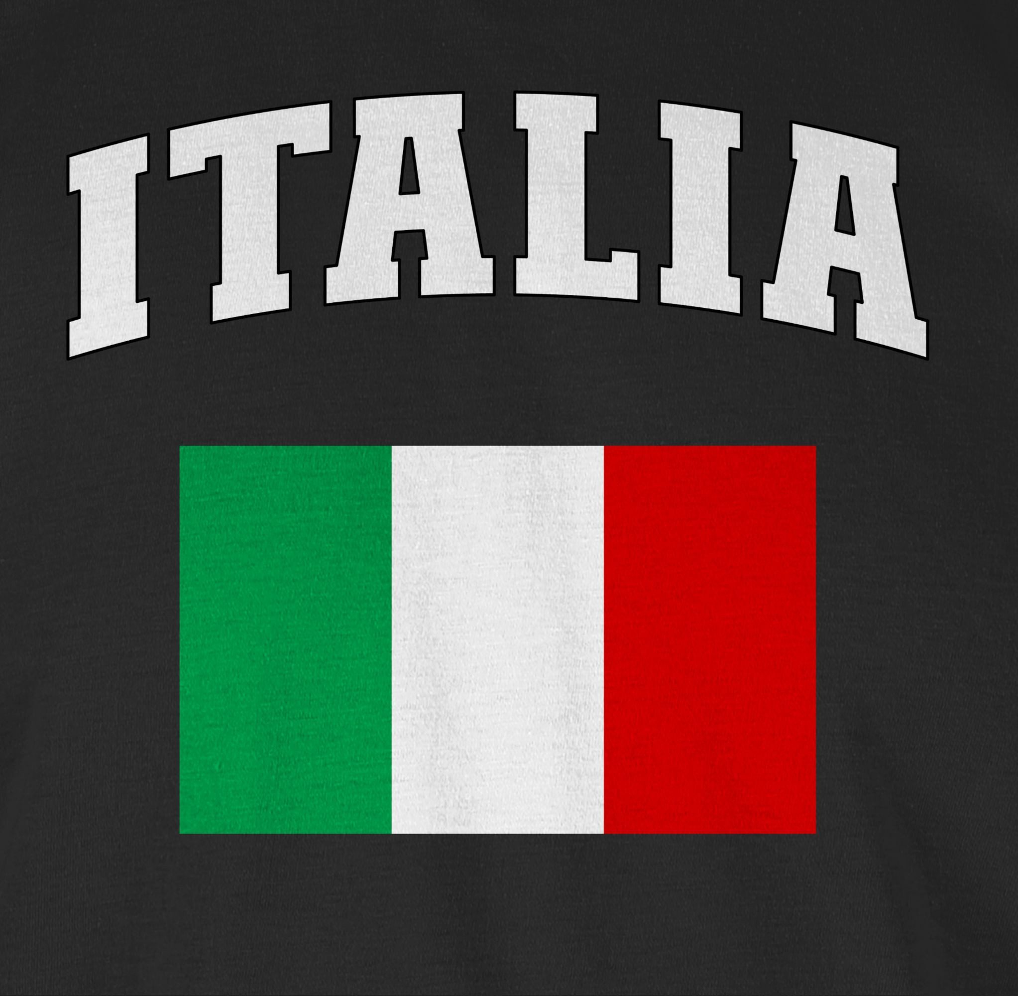 Shirtracer T-Shirt Italia Schriftzug mit Flagge, Italien, Italy 2026 Fussball WM Fanartikel