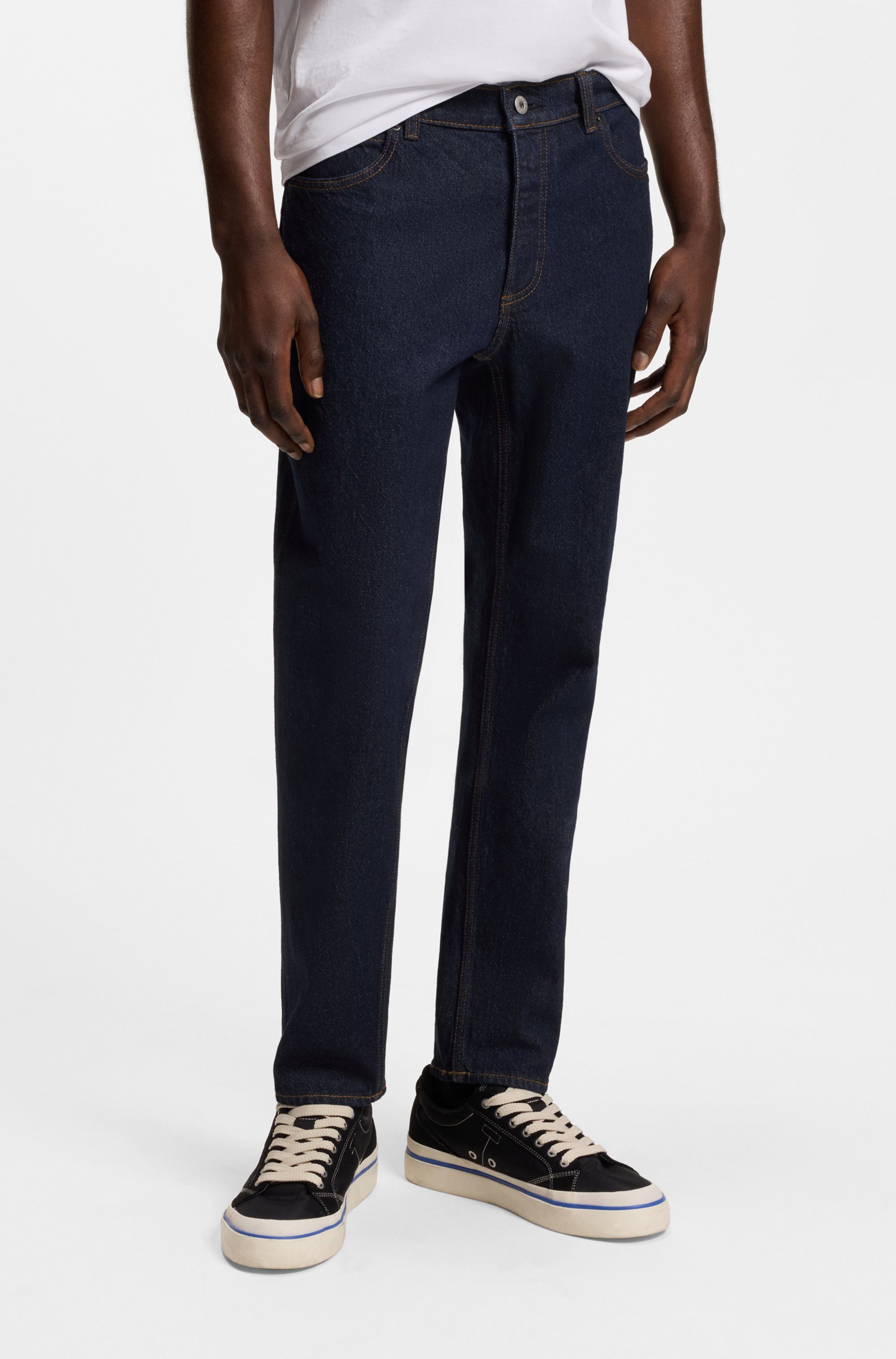 HUGO Blue Tapered-fit-Jeans Brody mit Stone-washed-Finish günstig online kaufen