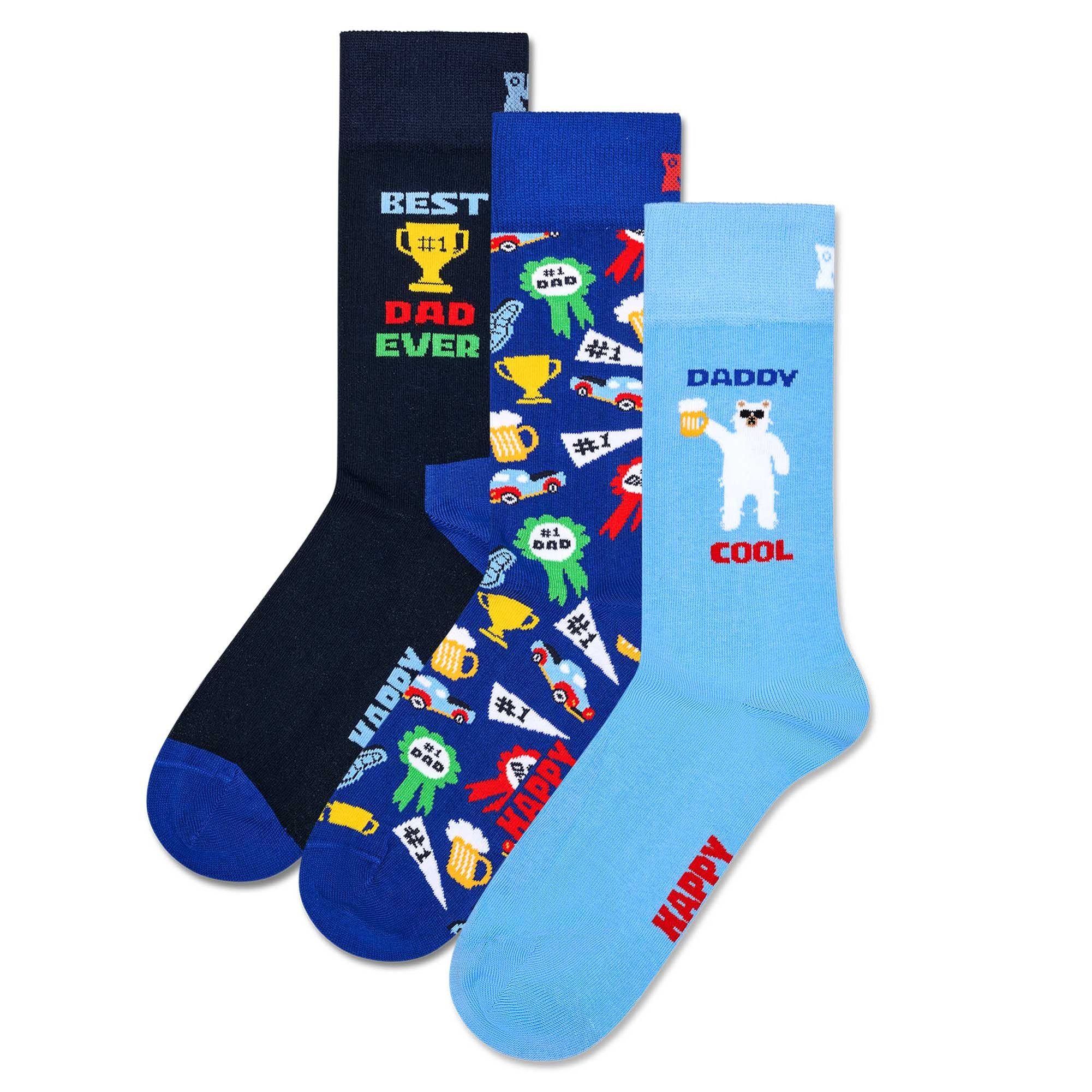 Happy Socks Kurzsocken Herren Socken 3er Pack Baumwolle (Packung, 3er Pack)