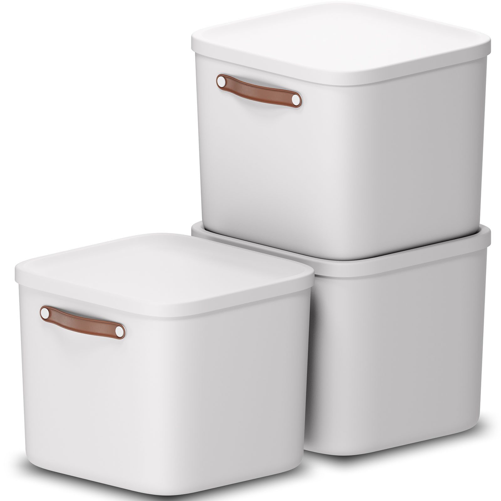 ROTHO Stapelbox 3er-Set Kiste mit Deckel Maloja 40l (Aufbewahrungsset, 3er-Set)