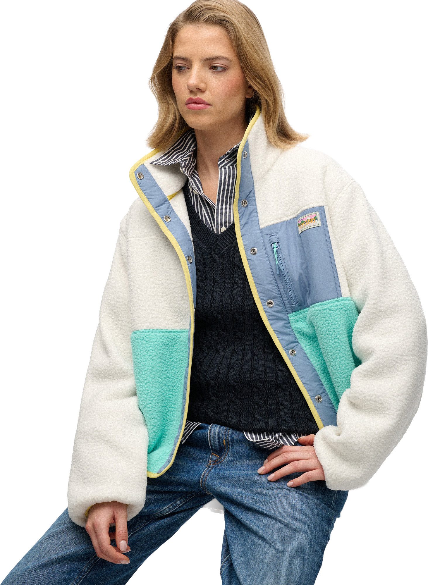 Superdry Motorradjacke Damen Fleecejacke