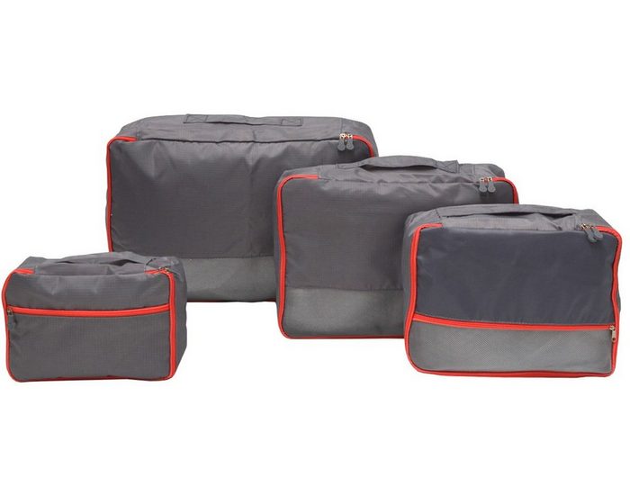 eyepower Kofferorganizer 4 Kofferorganizer S-XL Reise Packtaschen Set Koffe Koffer Taschen Packhilfe grau