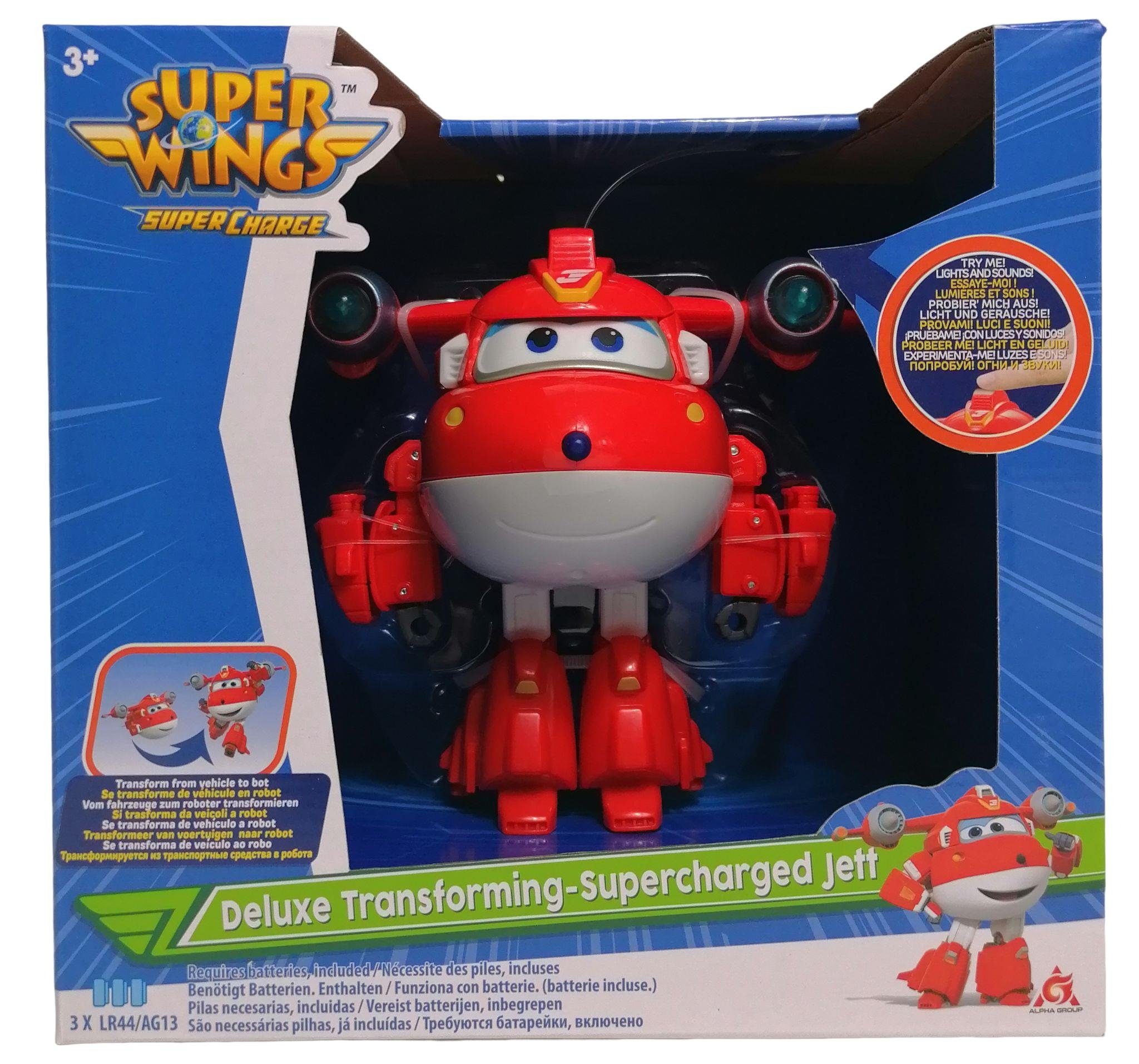 Vago®-Toys Actionfigur Super Wings Deluxe Transforming- Supercharged Jett,  (Stück)