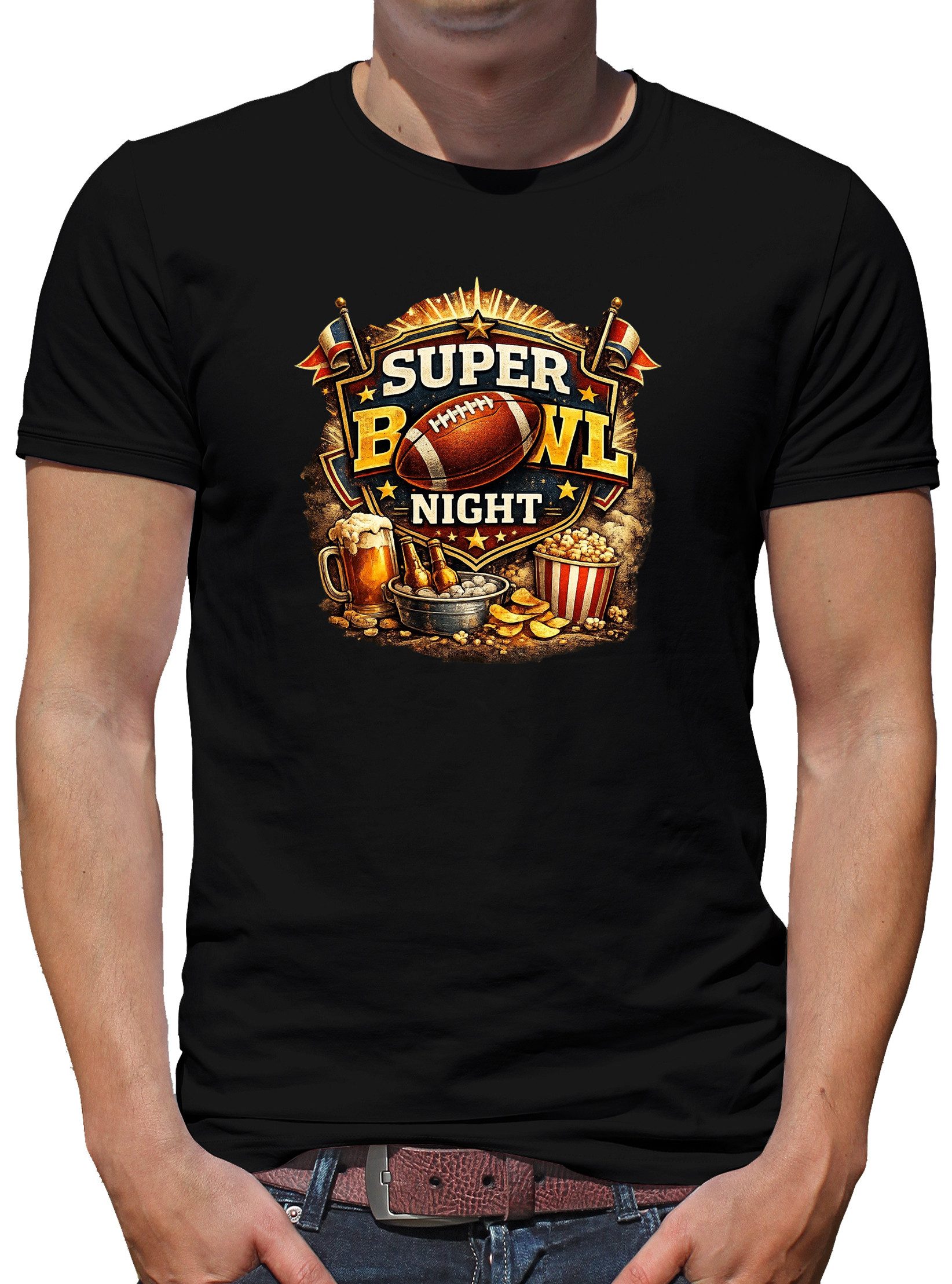 Print-Shirt Super Bowl Night
