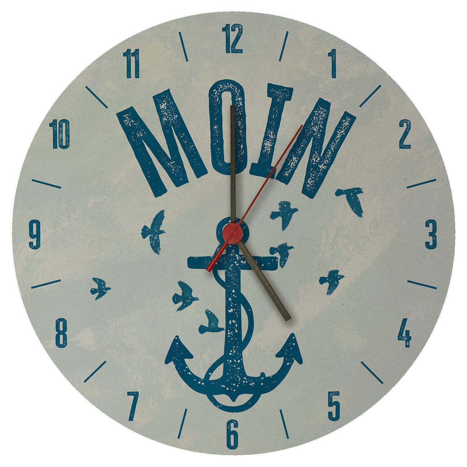speecheese Wanduhr Moin Anker Wanduhr aus MDF günstig online kaufen