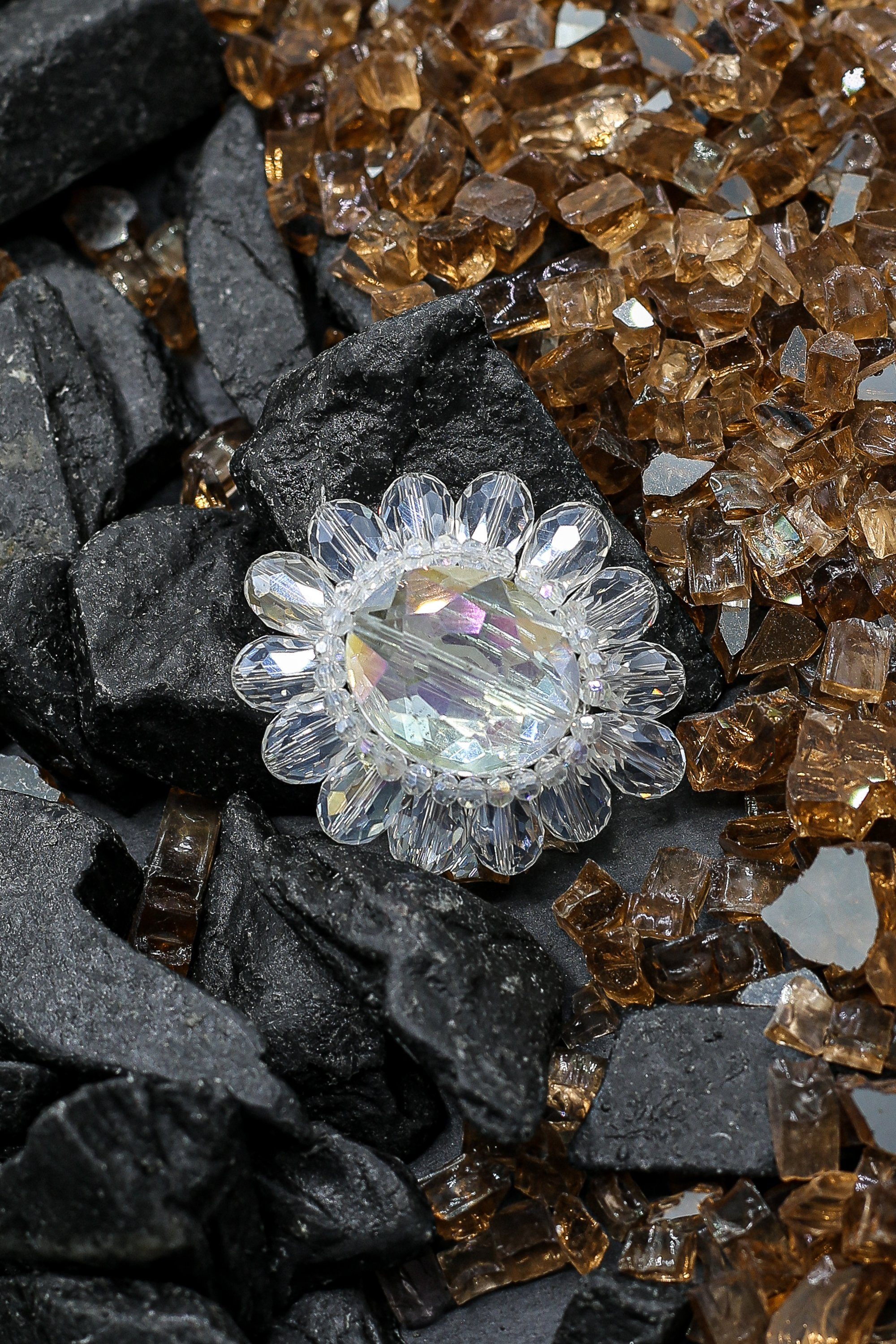 COLLEZIONE ALESSANDRO Brosche Genua, kristall in Blumenform