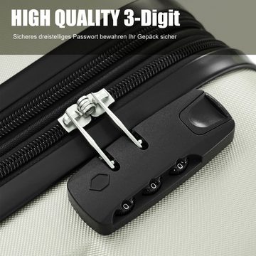 Ulife Trolleyset Kofferset Reisekoffer ABS-Material, TSA Zollschloss, 360° -Räder, 4 Rollen, (3 tlg)