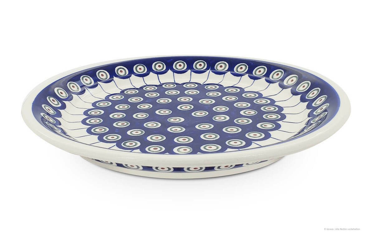 Bunzlauer Keramik Speiseteller Flacher Teller Ø24,8 cm Essteller Servierteller Keramikteller Dekor 8