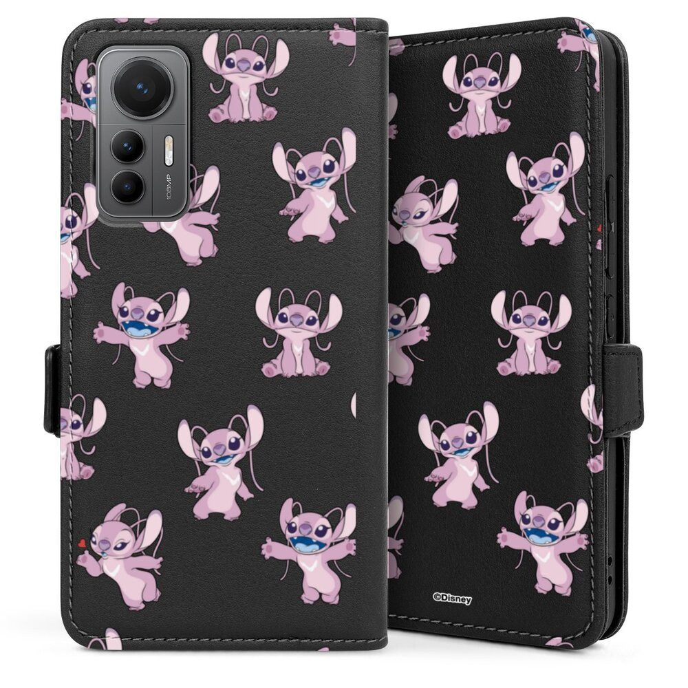 DeinDesign Handyhülle Lilo & Stitch Engel Disney Angel Faces Pattern Transparent, Xiaomi 12 Lite 5G Hülle Handy Flip Case Wallet Cover Handytasche Leder