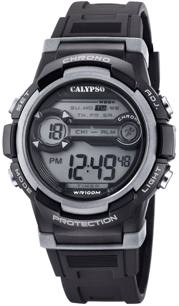 CALYPSO WATCHES Chronograph Digital Crush K5808/4, Armbanduhr, Quarzuhr, Damenuhr, Herrenuhr, digital, Stoppfunktion