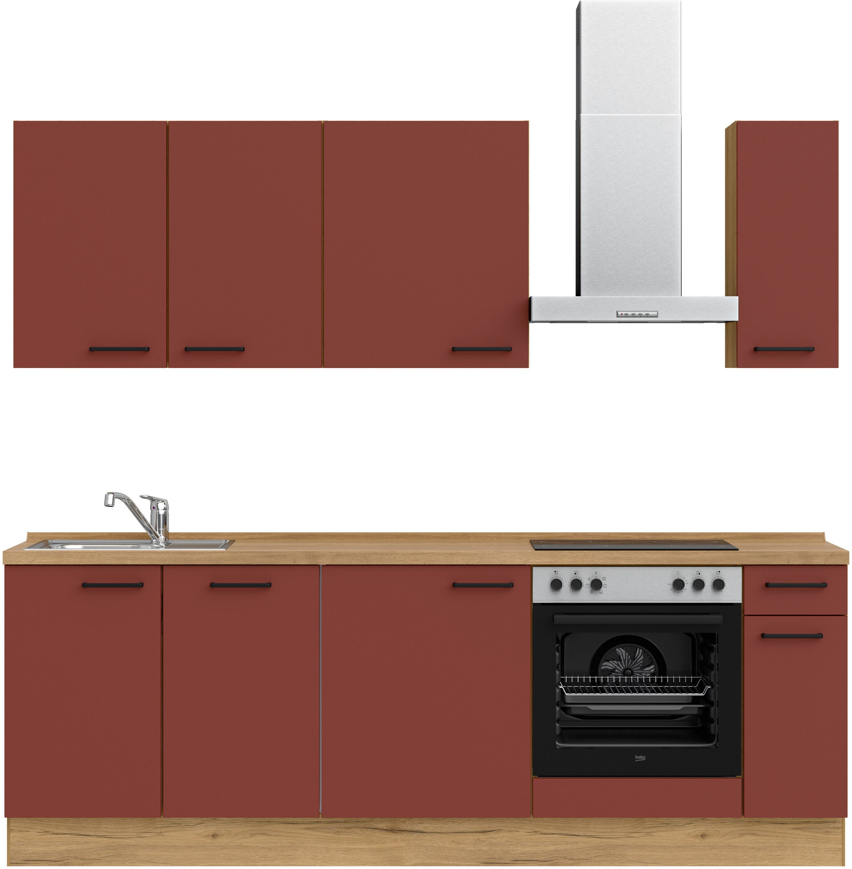 nobilia® Кухниzeile "Easytouch I", vormontiert, Ausrichtung wählbar, Breite 240 cm, wahlw. mit E-Geräten