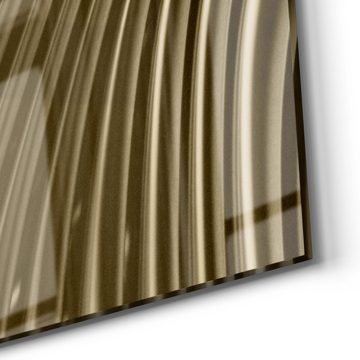 DEQORI Glasbild 'Goldenes Rillendesign', 'Goldenes Rillendesign', Glas Wandbild Bild schwebend modern
