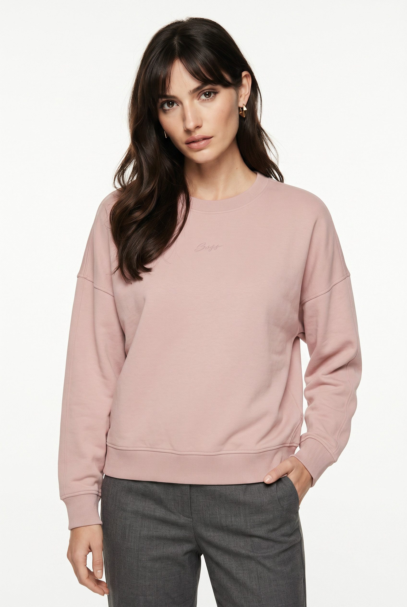BOSS ORANGE Sweater Ever Premium Damenmode mit Logostickerei, aus Baumwolle