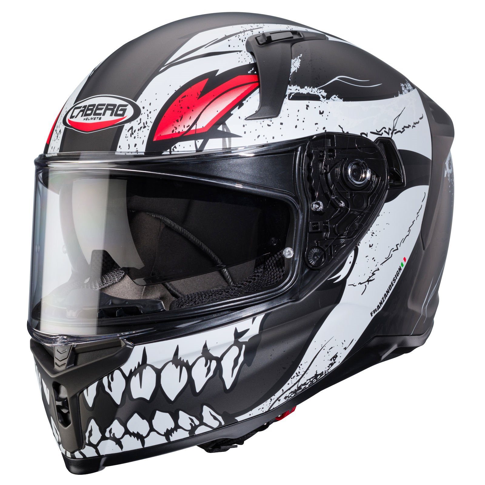 Caberg Motorradhelm Caberg Avalon X Punk Integralhelm matt-grau / schwarz-rot (1er Set), integralhelm motorrad