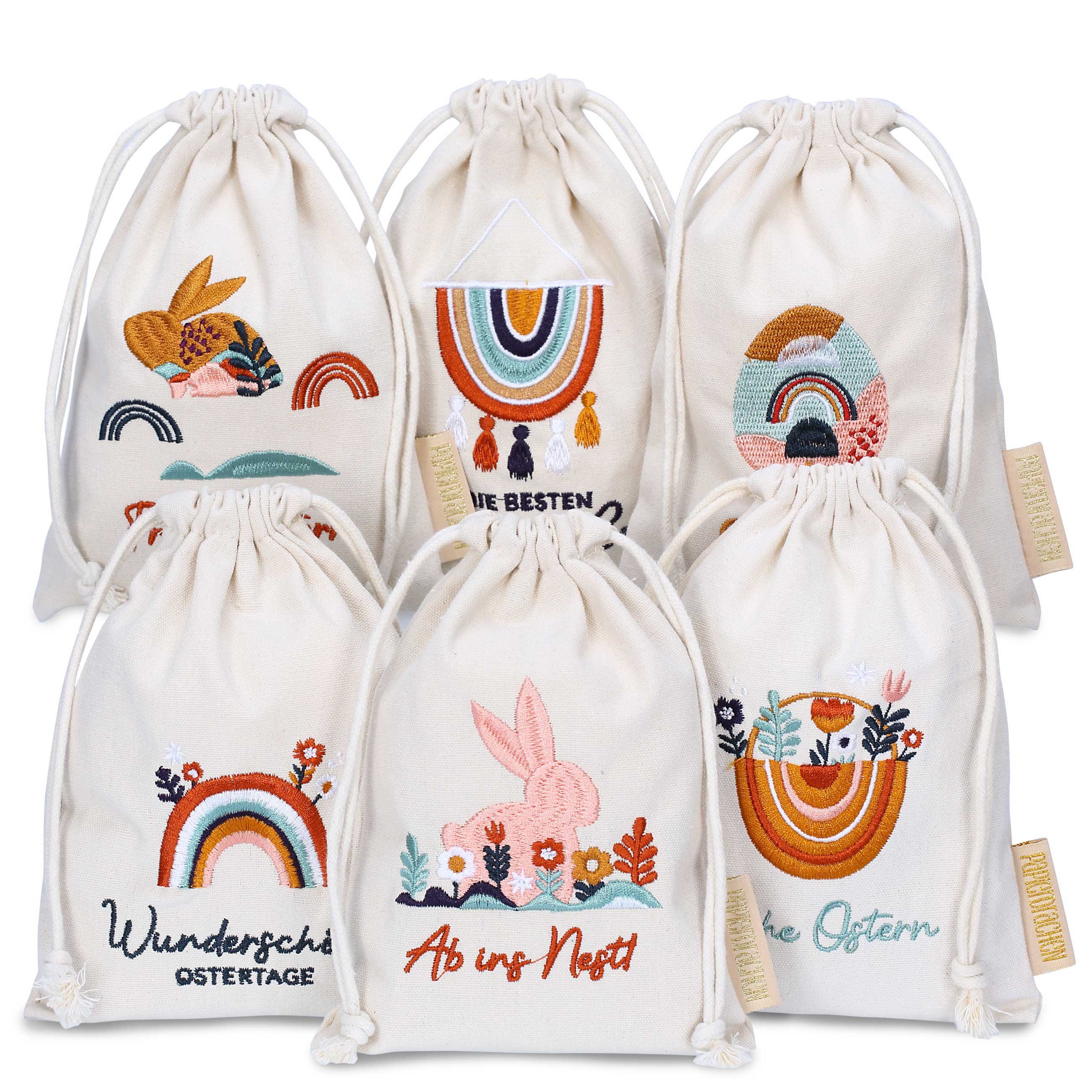 PAPIERDRACHEN Osternest Leinensäckchen Ostern, zum Verschenken - wiederverwendbar