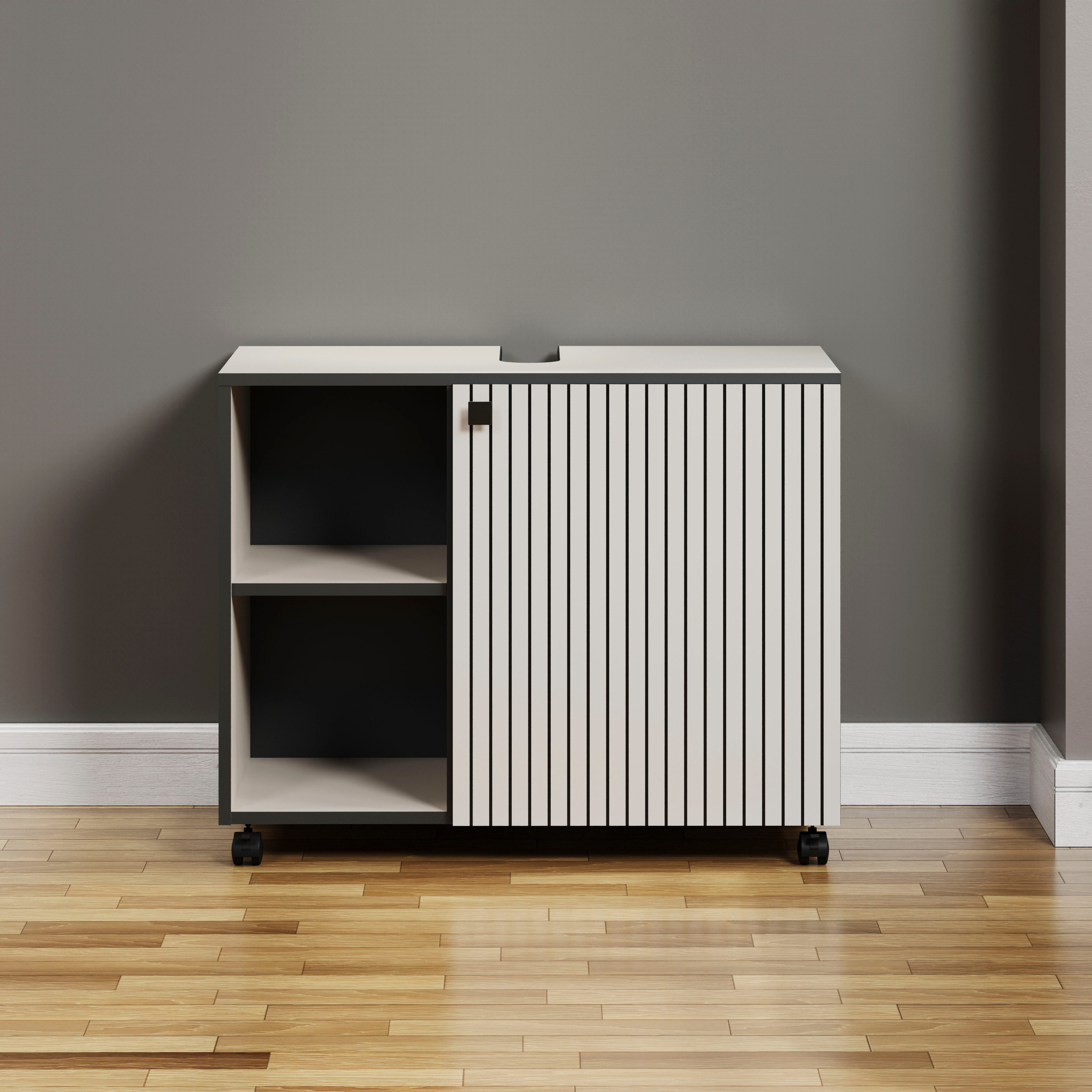 welltime Waschbeckenunterschrank Amrum Waschtisch auf Rollen - (B/T/H) wahlweise 60-80/42/64 cm