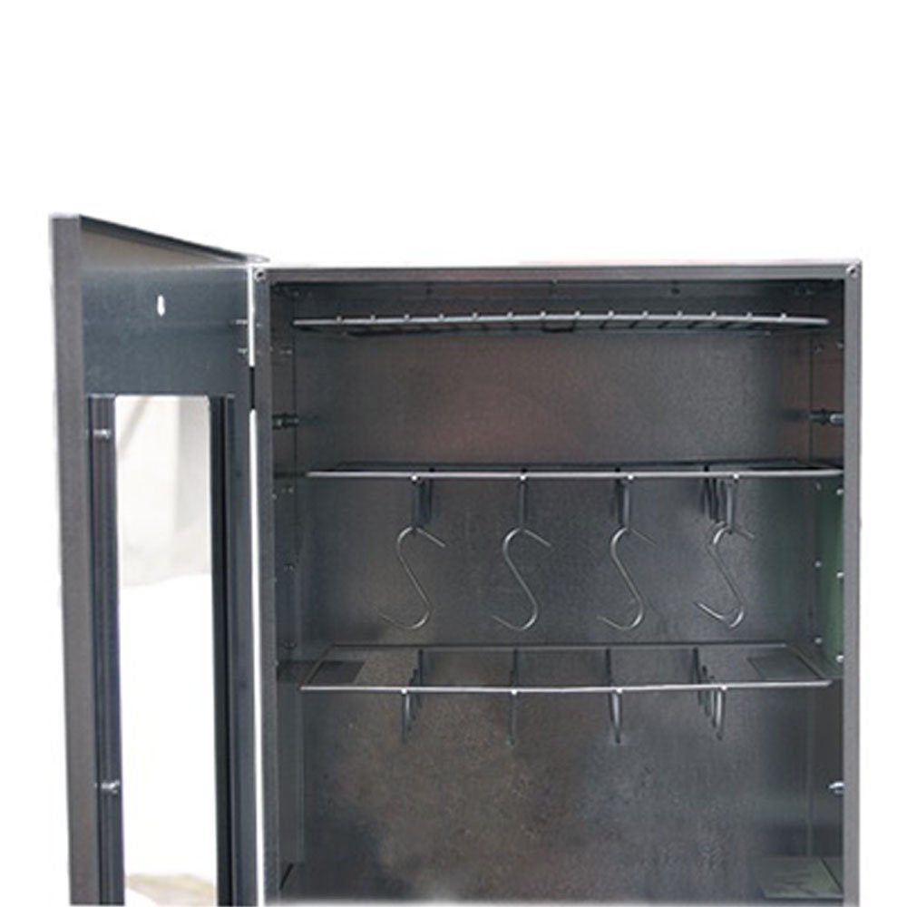 Kynast Räucherofen Räucherschrank 3 Etagen Räuchern Garen Räucherofen Thermometer, Stck, 1, Maße (L x B x H) : ca. 28 x 44 x 80 cm, Thermometer (0-200°C)